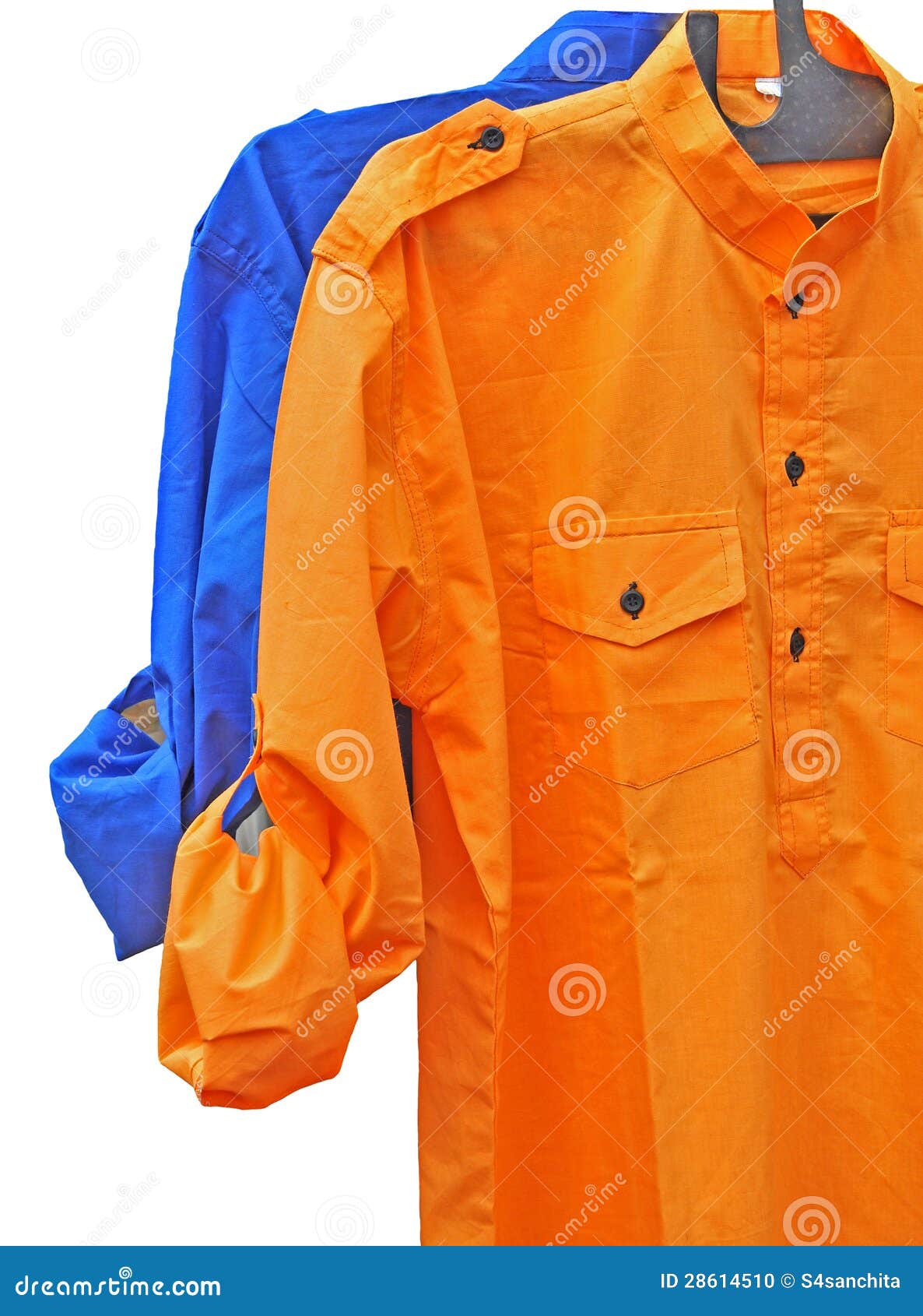 Orange and blue men shirt stock photo. Image of commercial 28614510
