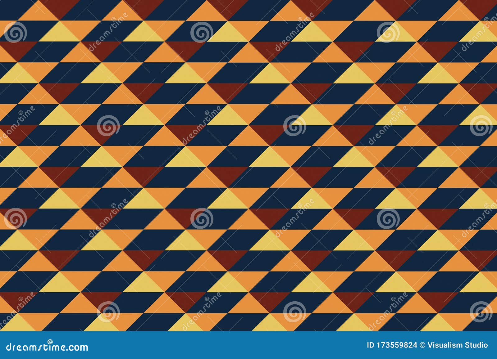 Orange and Blue Mosaic Abstract Stained-glass Mosaic Background Modern