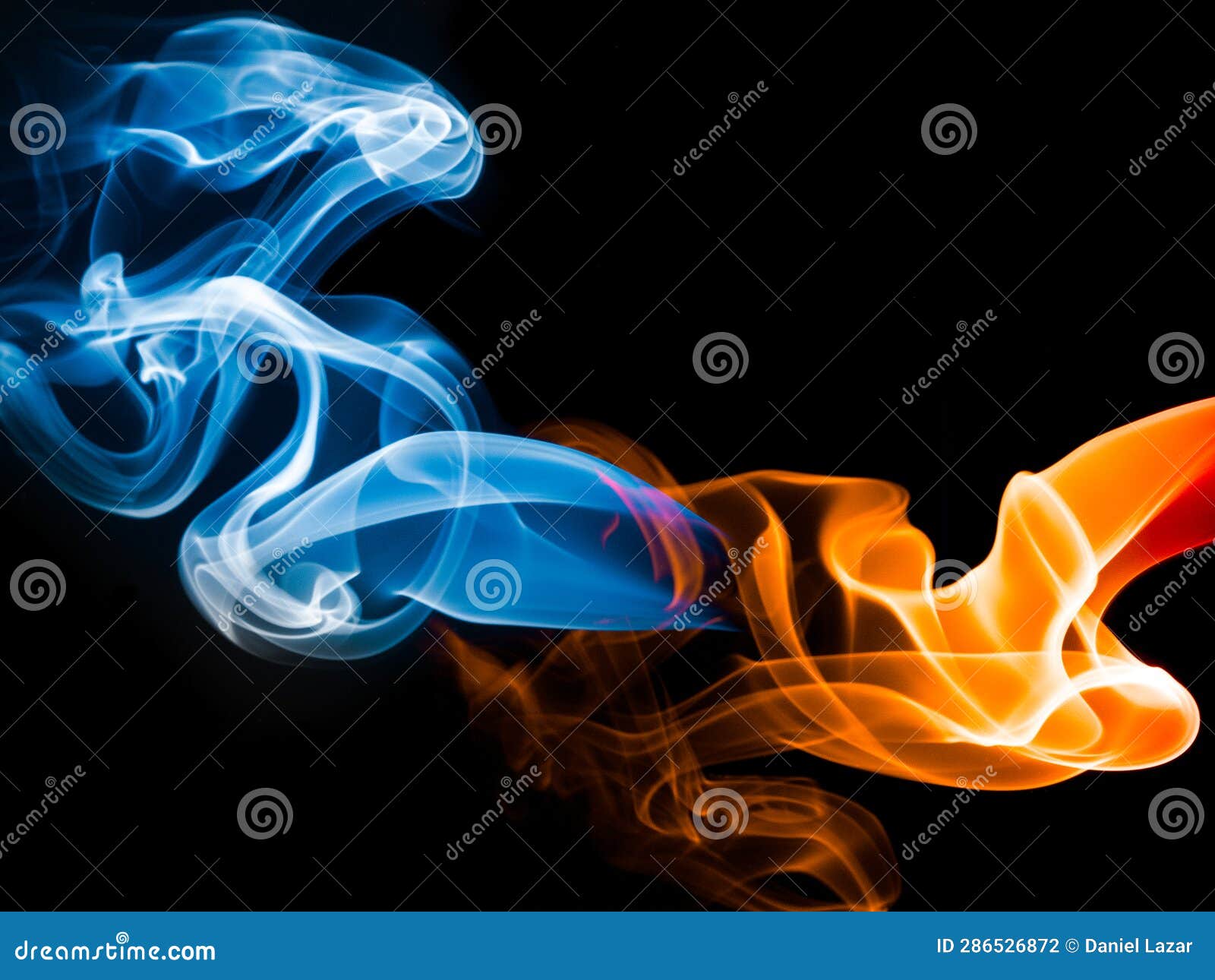 Orange and blue smoke stock photo. Image of logo, organ 286526872