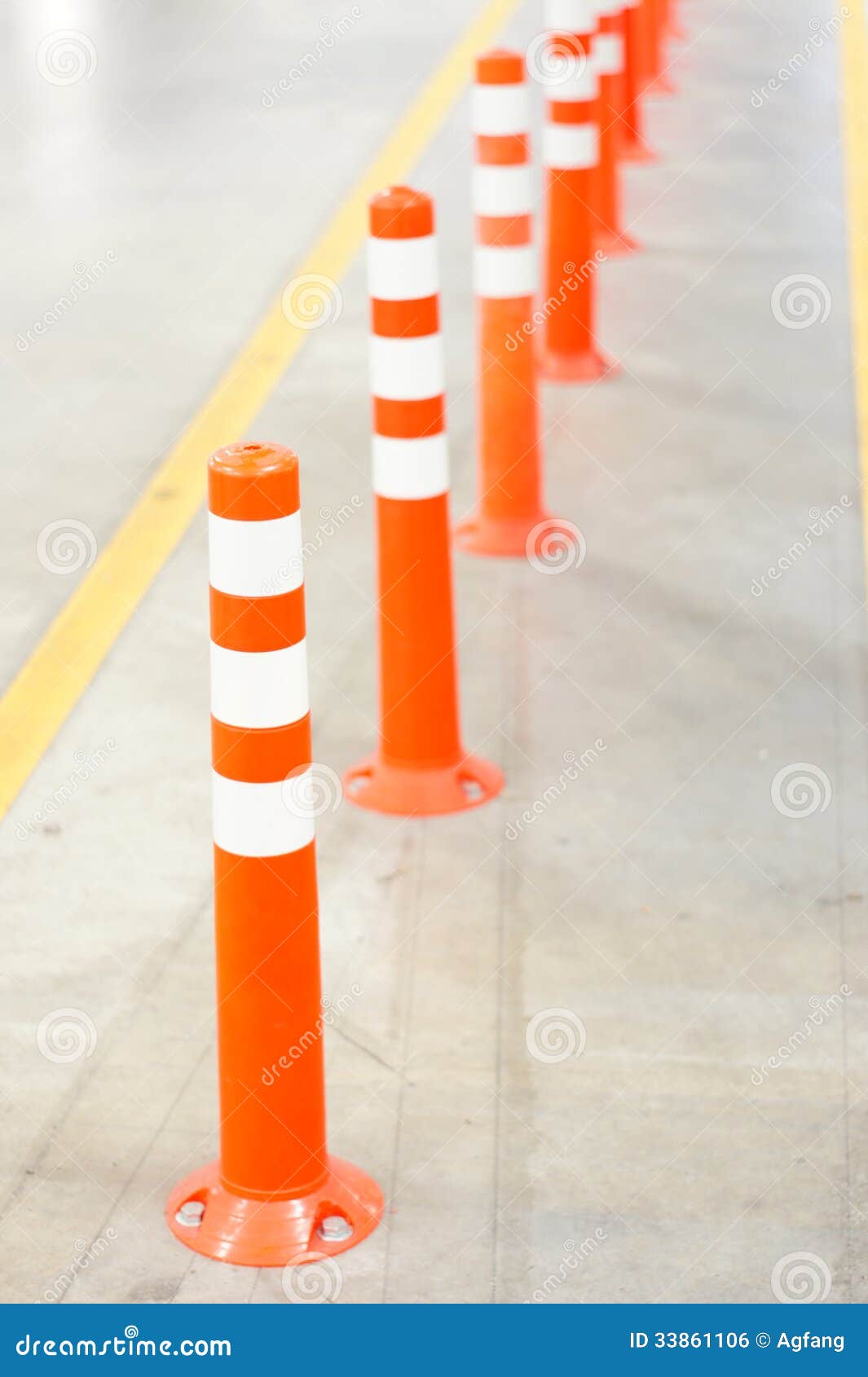 Orange Bollard stock photo. Image of pedestrian 33861106