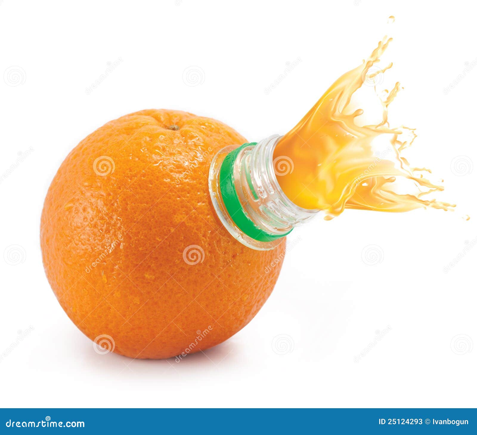 Orange with Bottle Neck and Juice Splashes Stock Image Image of aqua