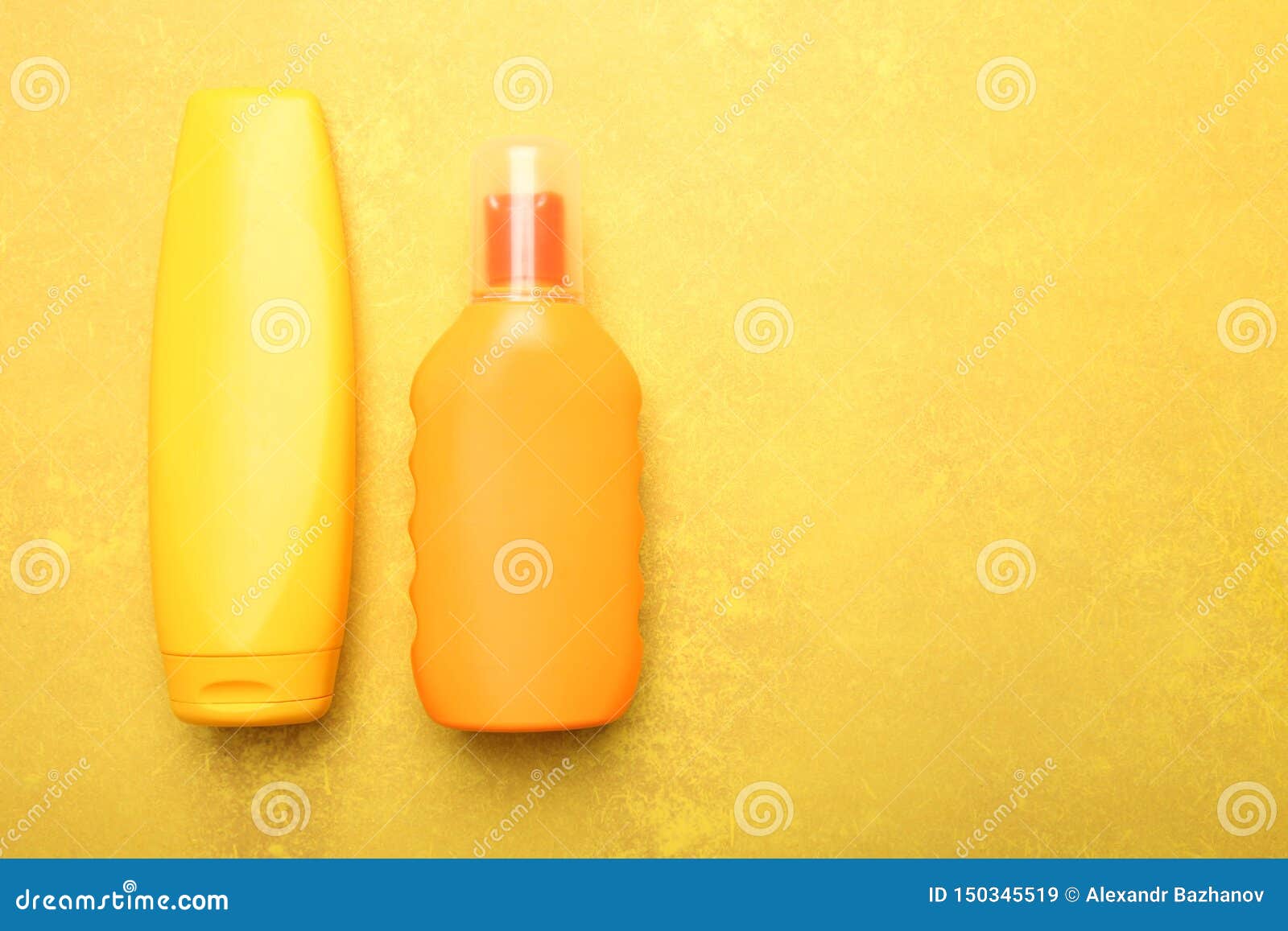 orange bottles of sunscreen