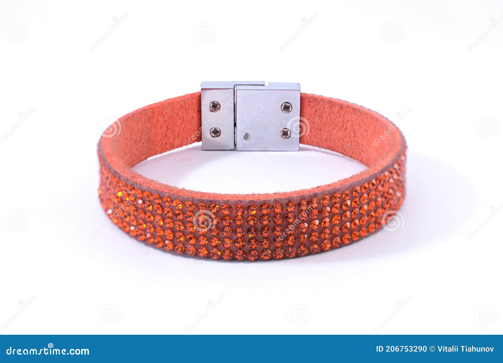 Orange Bracelet Isolated on White Stock Photo Image of armlet