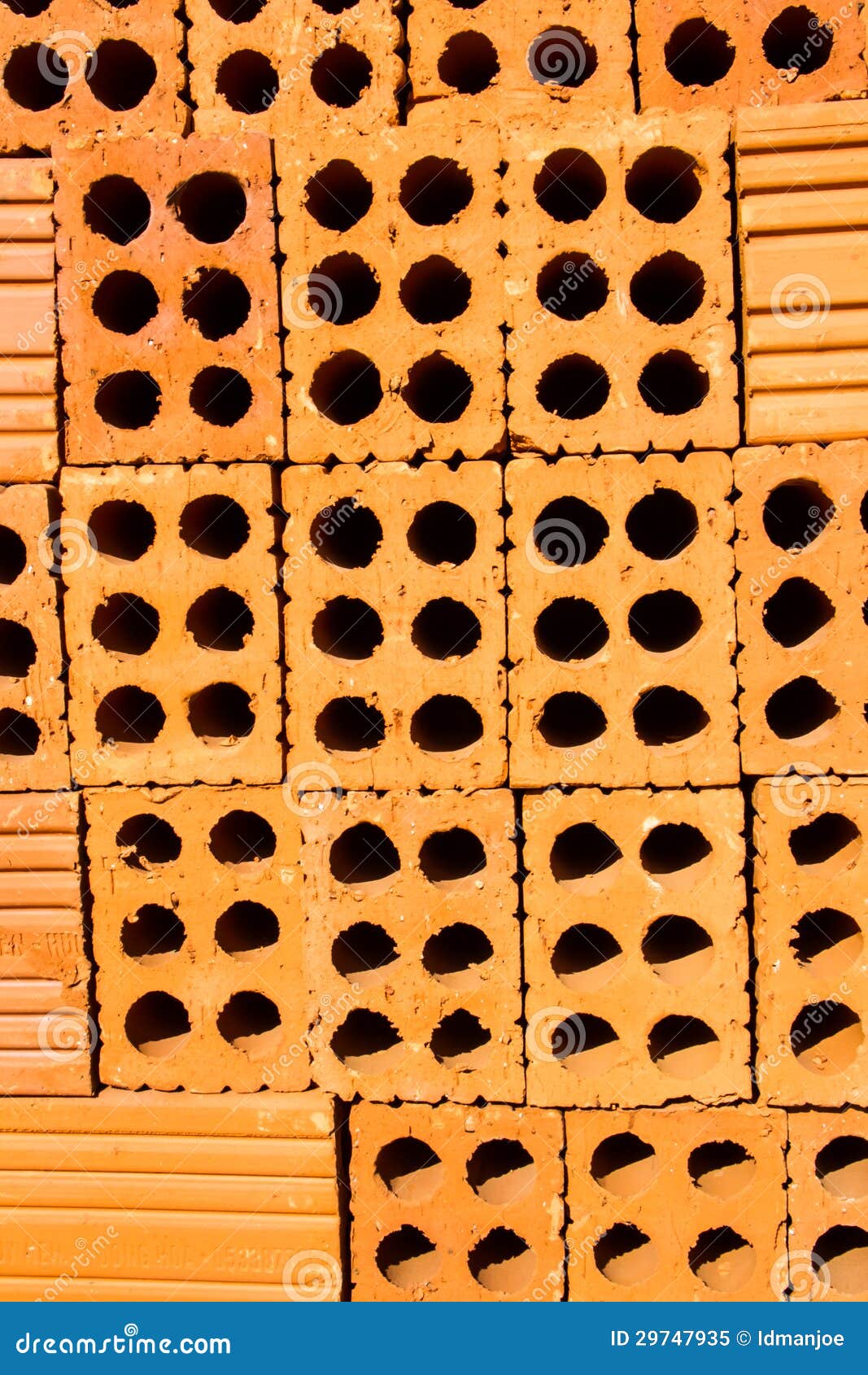 Brick with hole stock image. Image of pile, outdoor, industrial 29747935