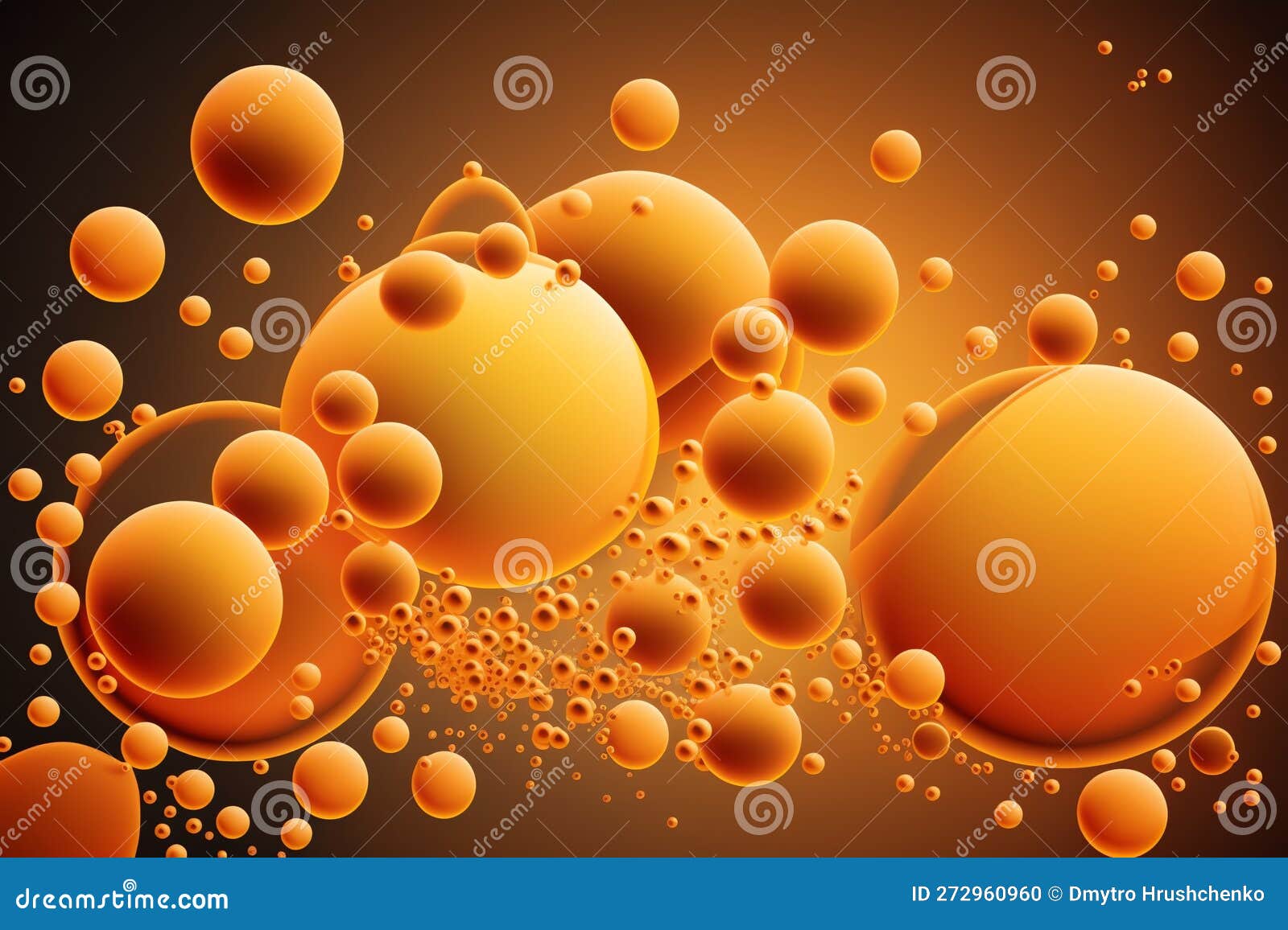 Orange Bubbles Background. Color Bubbles. Bubble Background. Generative