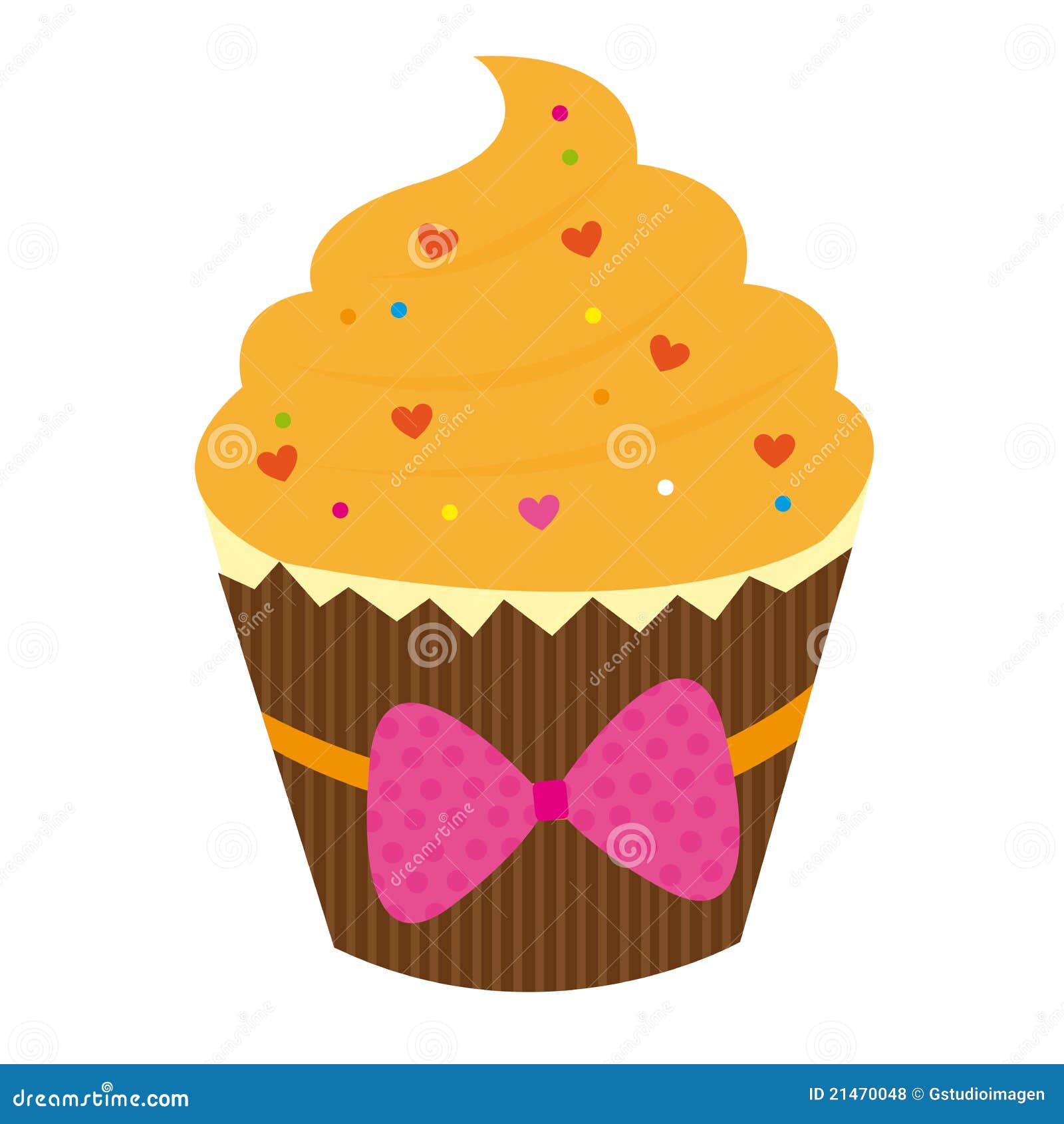 Orange Cake Cartoon Character With Love Cute Emoticon CartoonDealer