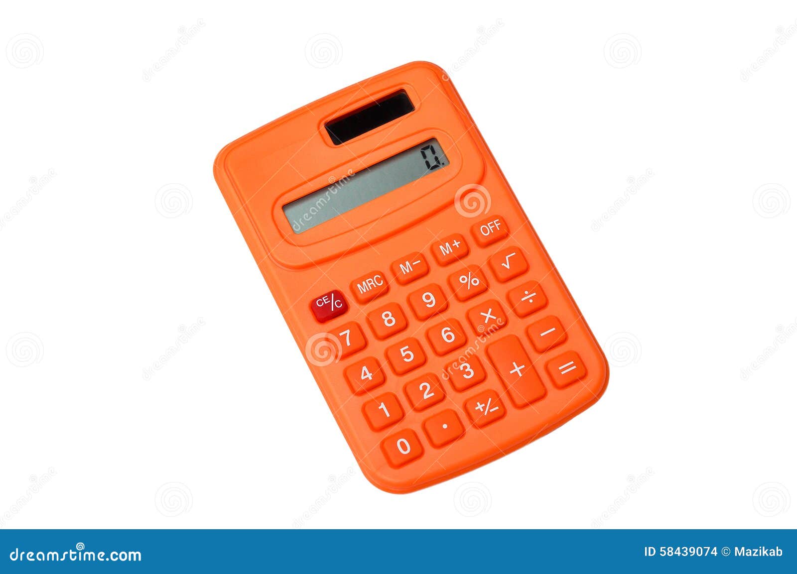 Orange calculator stock photo. Image of mathematic, education 58439074