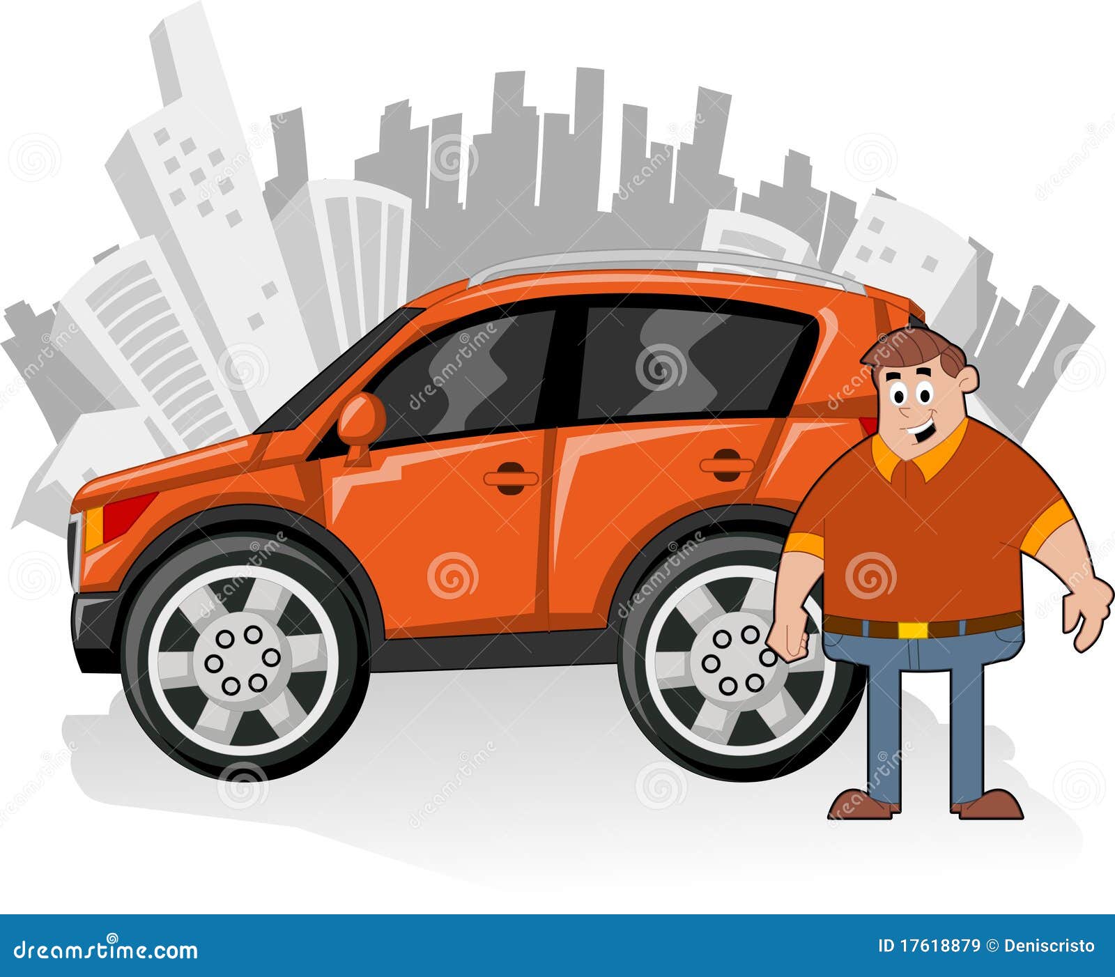 Orange Auto Mit Gänseblümchen Feiertagslieferung Vektor Abbildung -  Illustration von ikone, automobil: 86587373