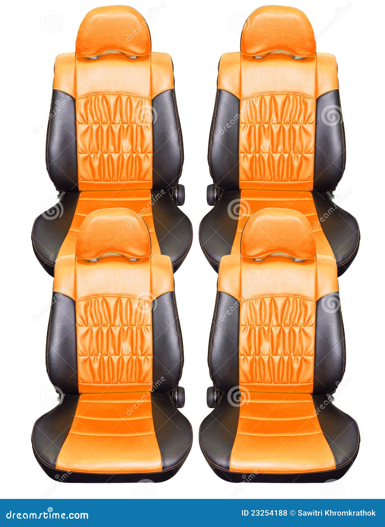 Orange Car seats leather stock photo. Image of classic 23254188