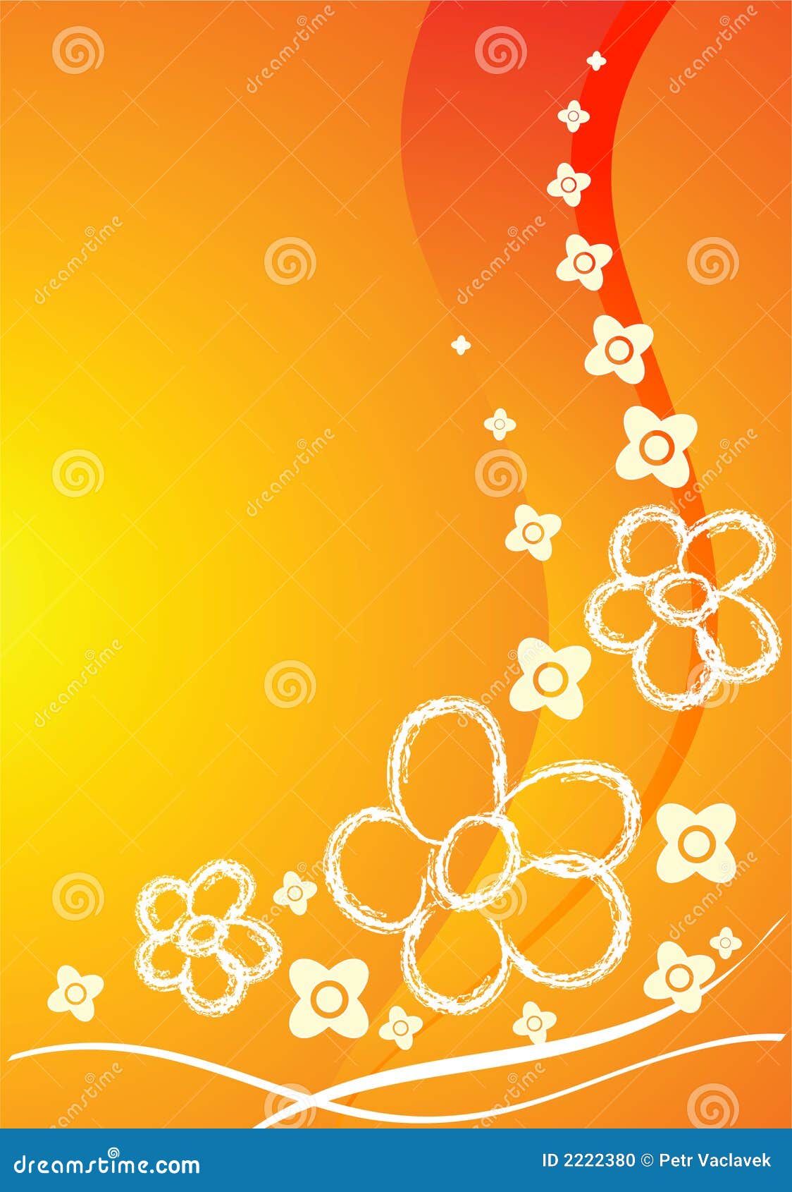 Orange Card With Flowers And White Laces Stock Image CartoonDealer