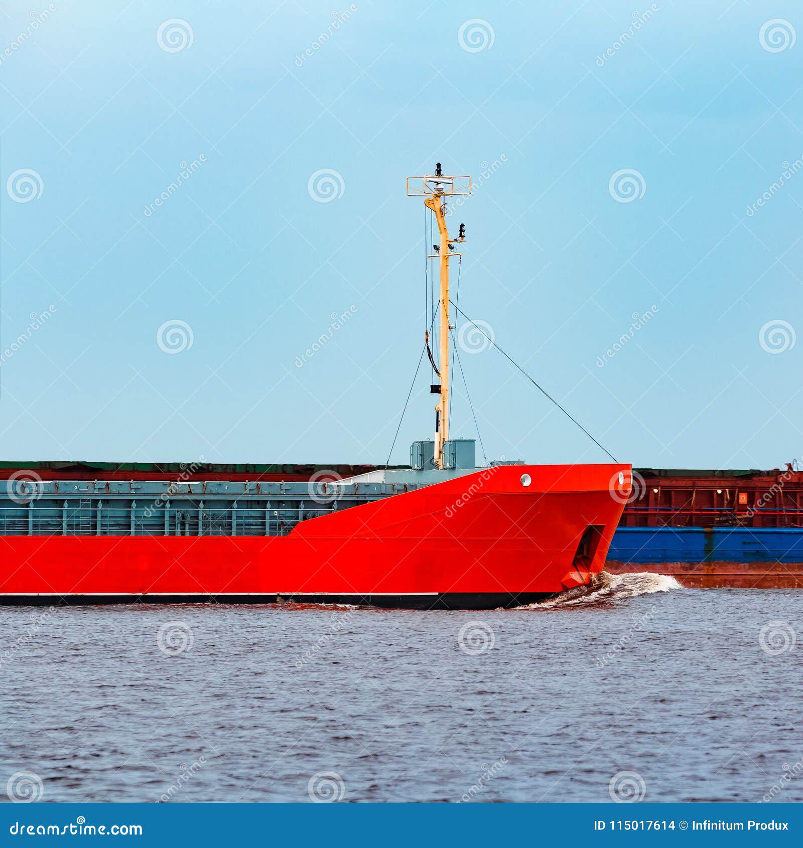 Orange cargo ship stock photo. Image of bulk, merchandise 115017614
