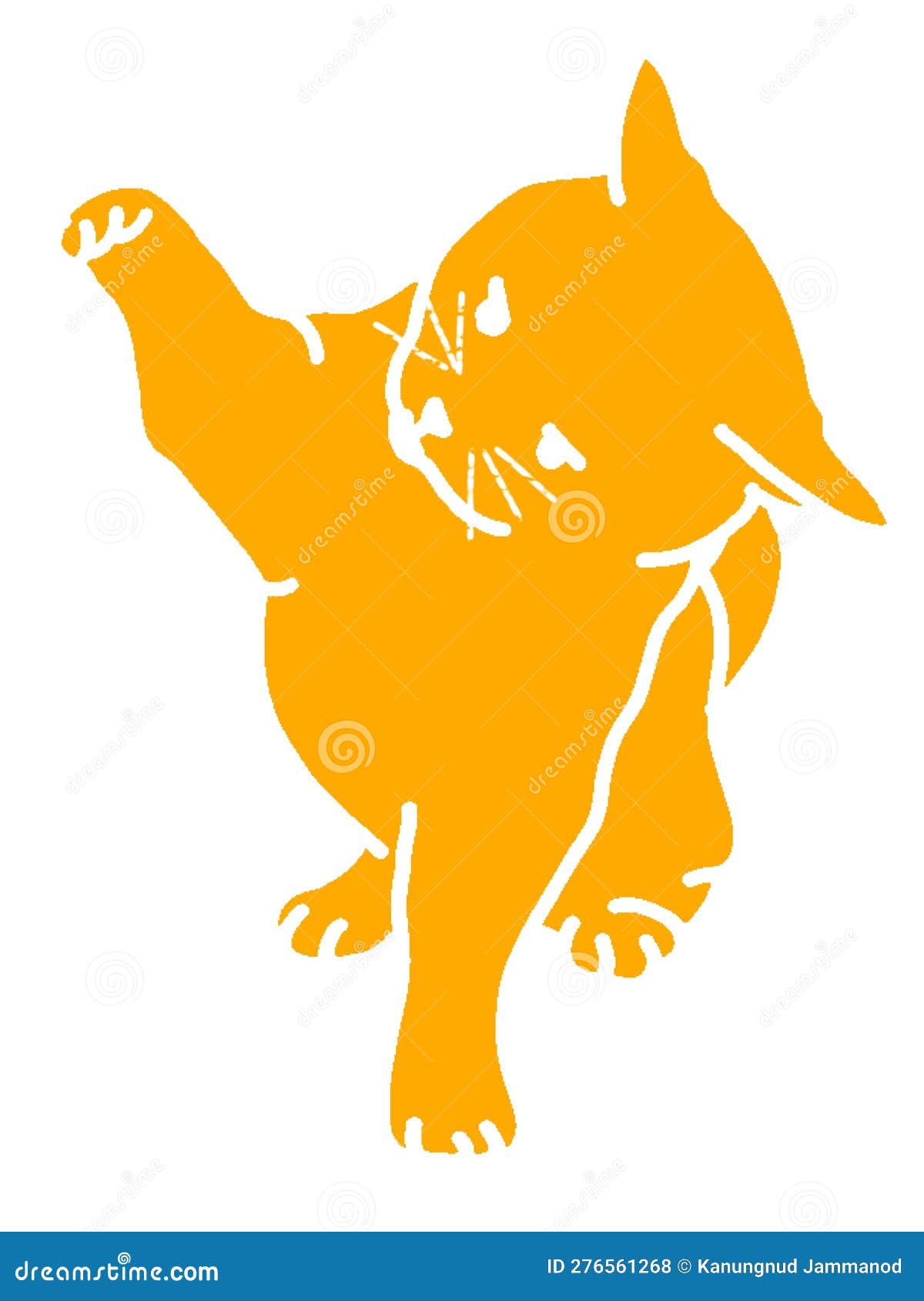 Orange cat drawing stock illustration. Illustration of presentation