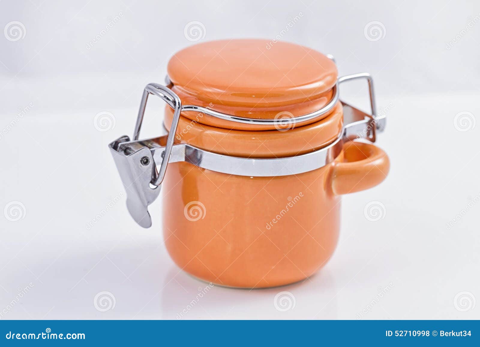 Orange Ceramic Jar To Store Bulk Products Stock Photo Image of