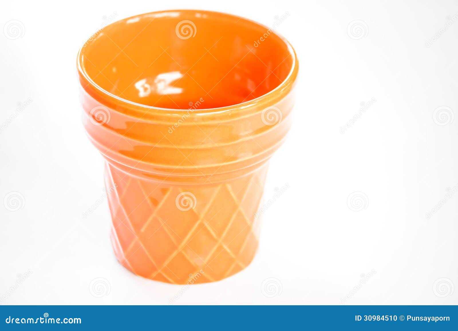 Orange ceramic plant pot stock photo. Image of background 30984510