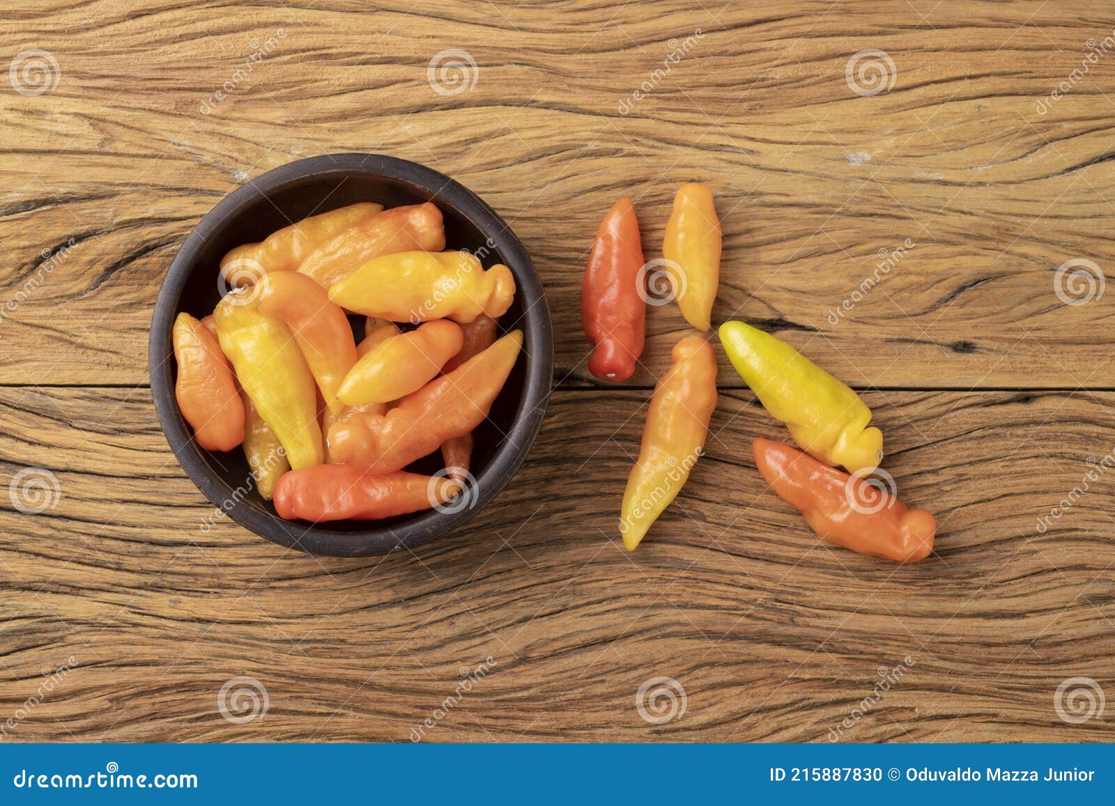 orange cheiro scent/smell pepper on a bowl over wooden table