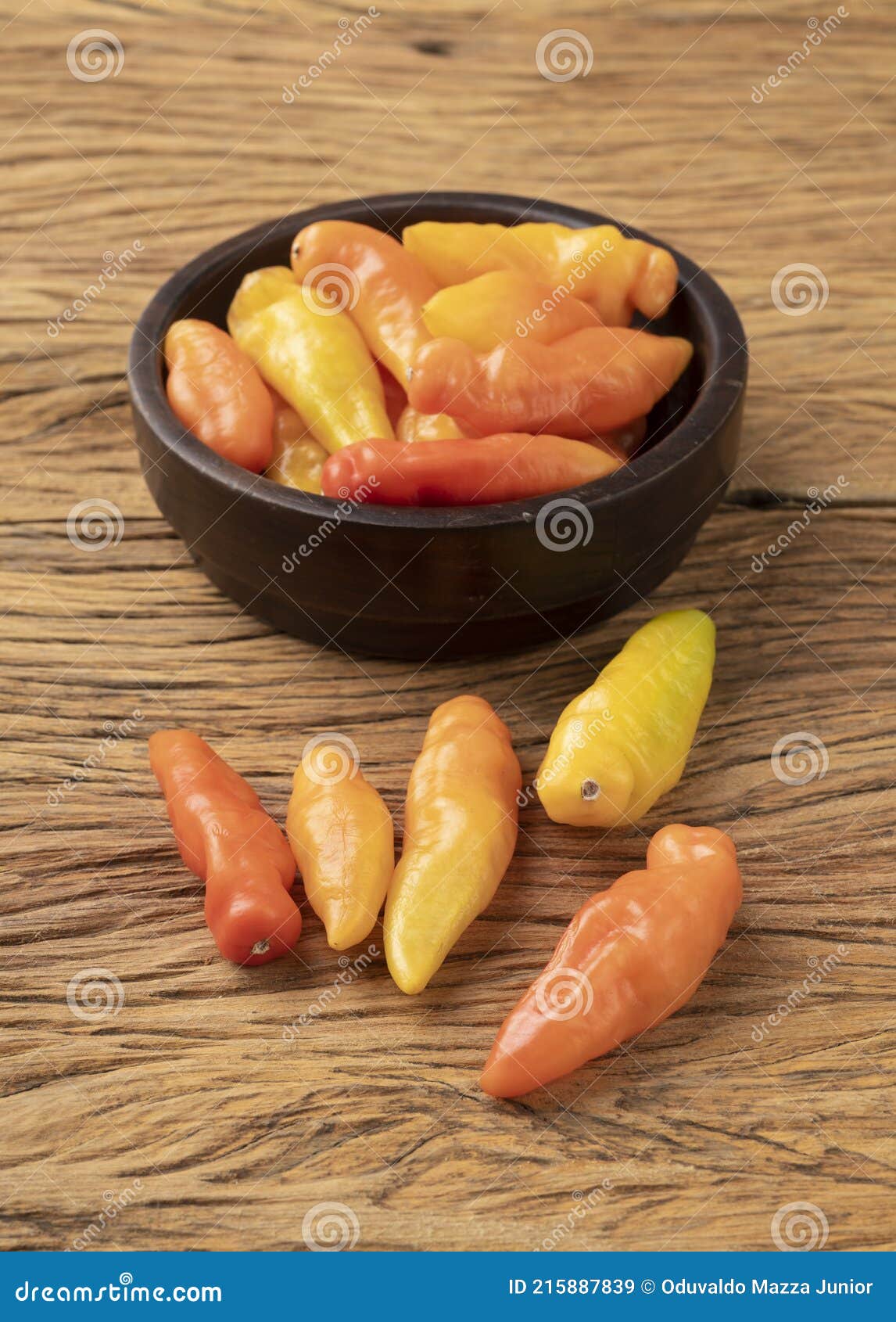 orange cheiro scent/smell pepper on a bowl over wooden table