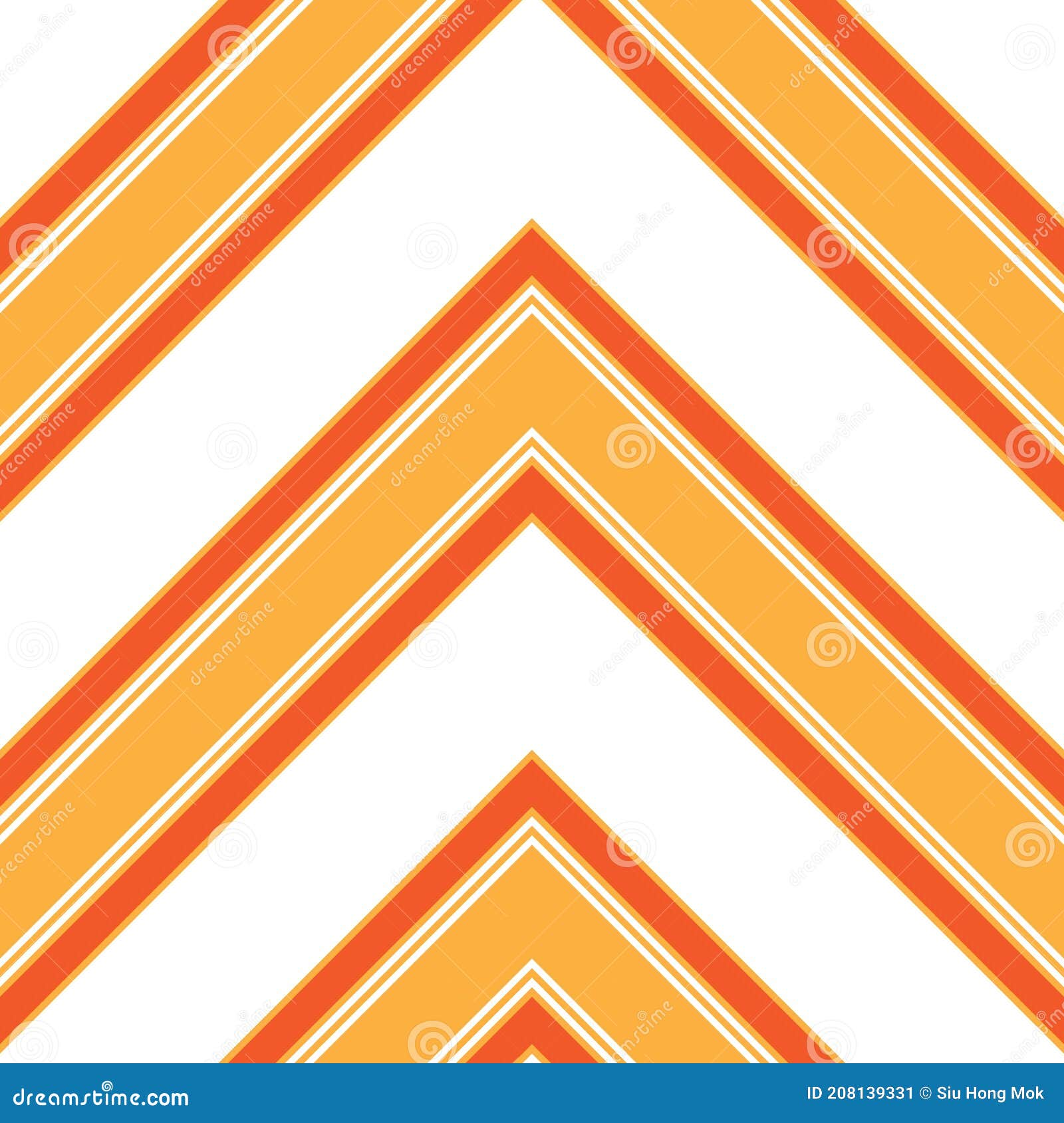 Orange Chevron Diagonal Stripes Seamless Pattern Background Stock