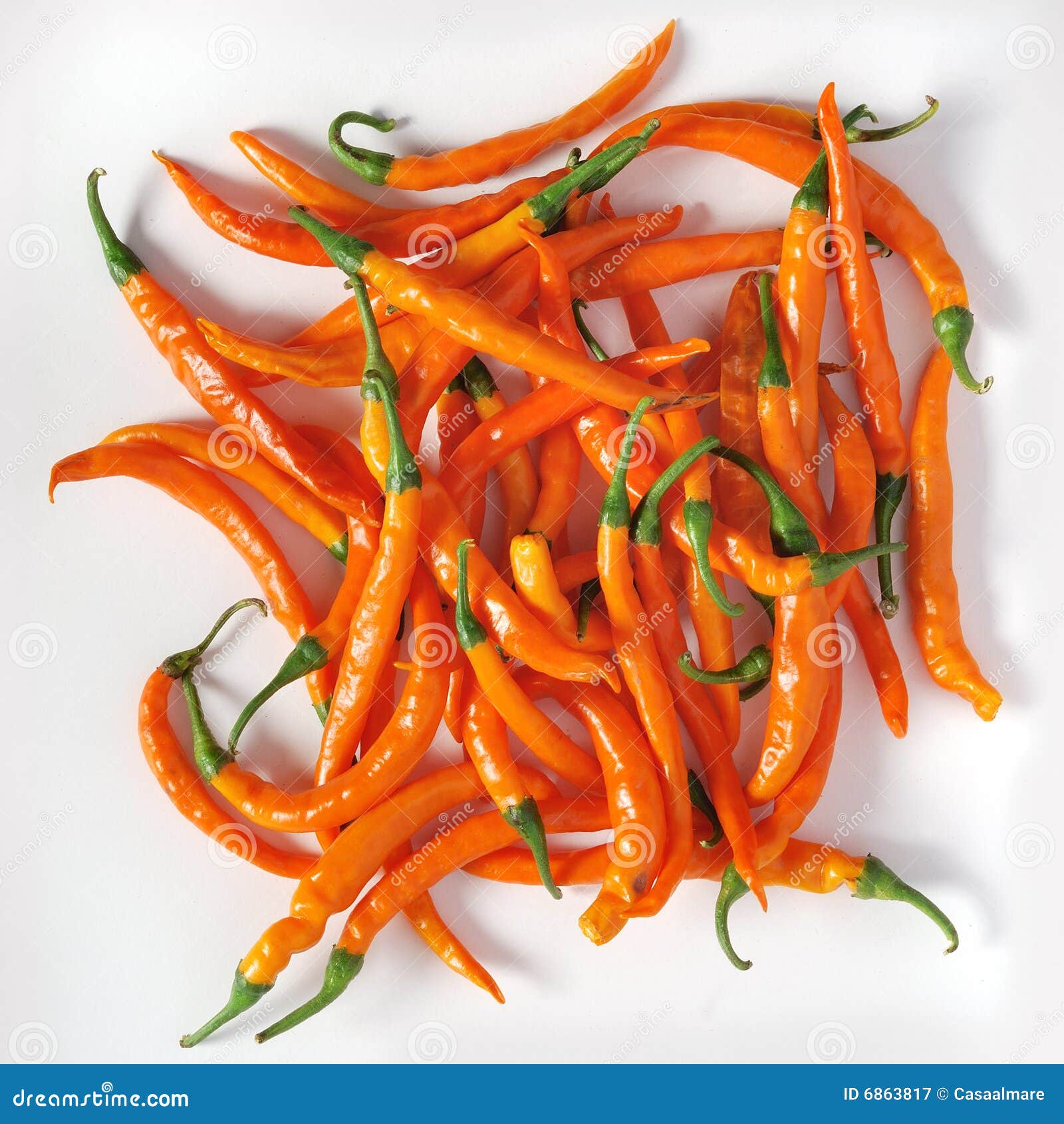 Orange chili peppers stock image. Image of spicy, fruit 6863817