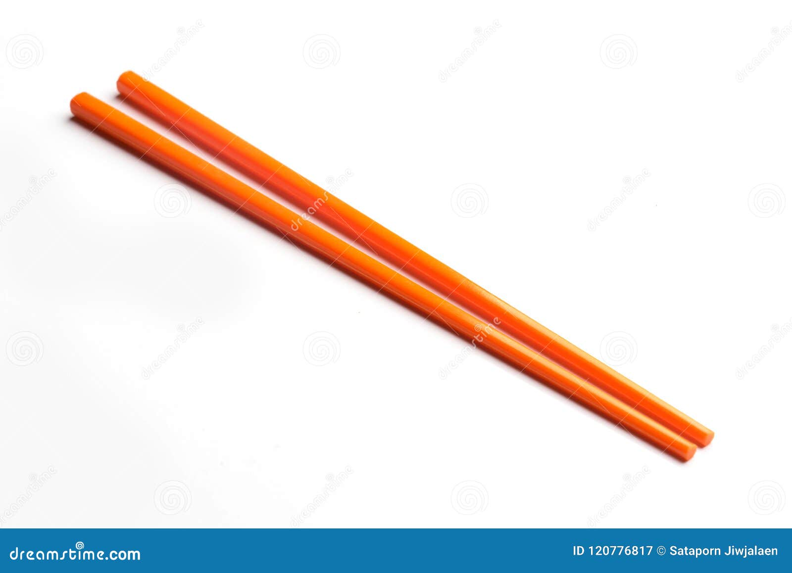 orange chopsticks  on white