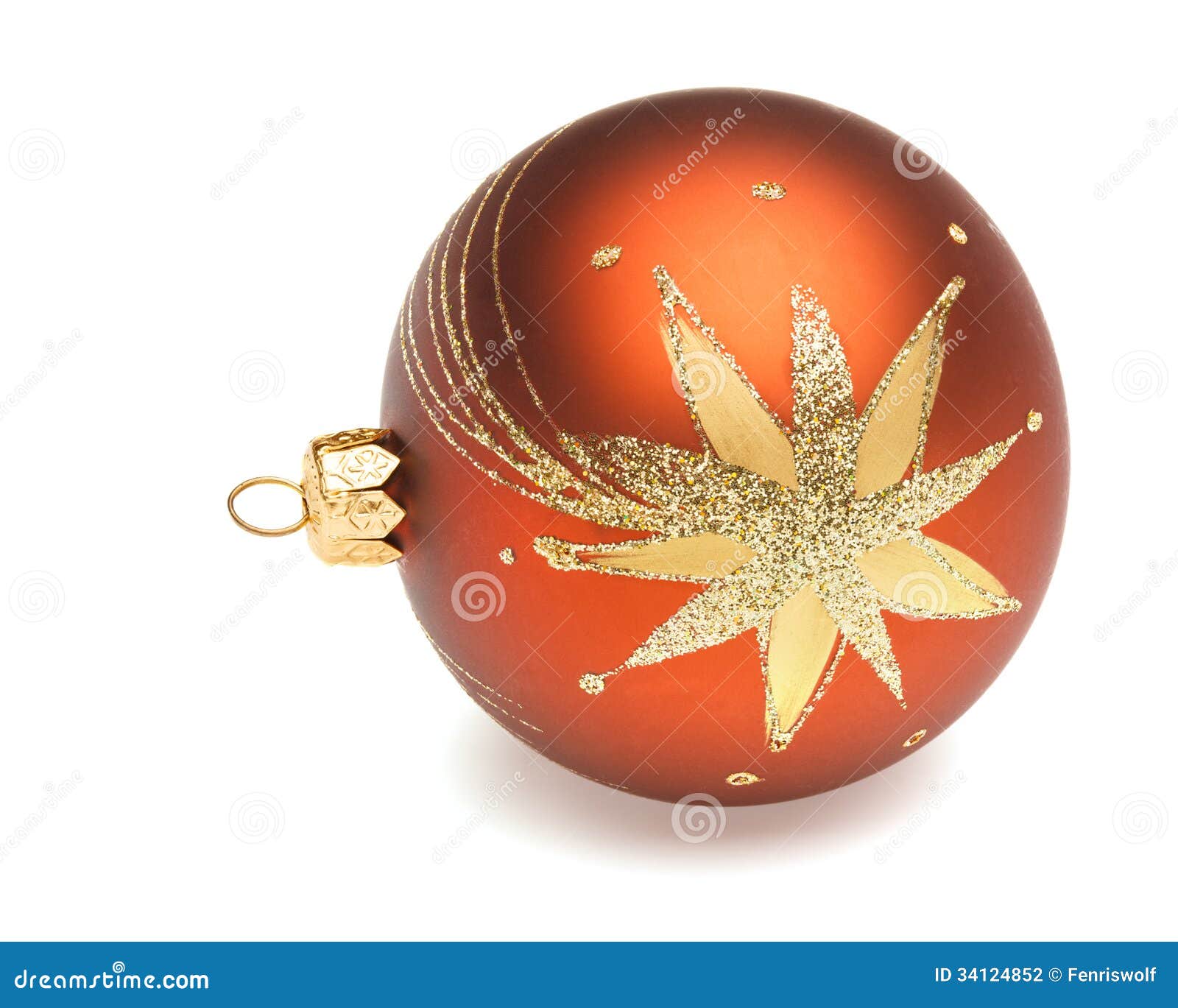Orange Christmas ball stock photo. Image of matt, celebration 34124852