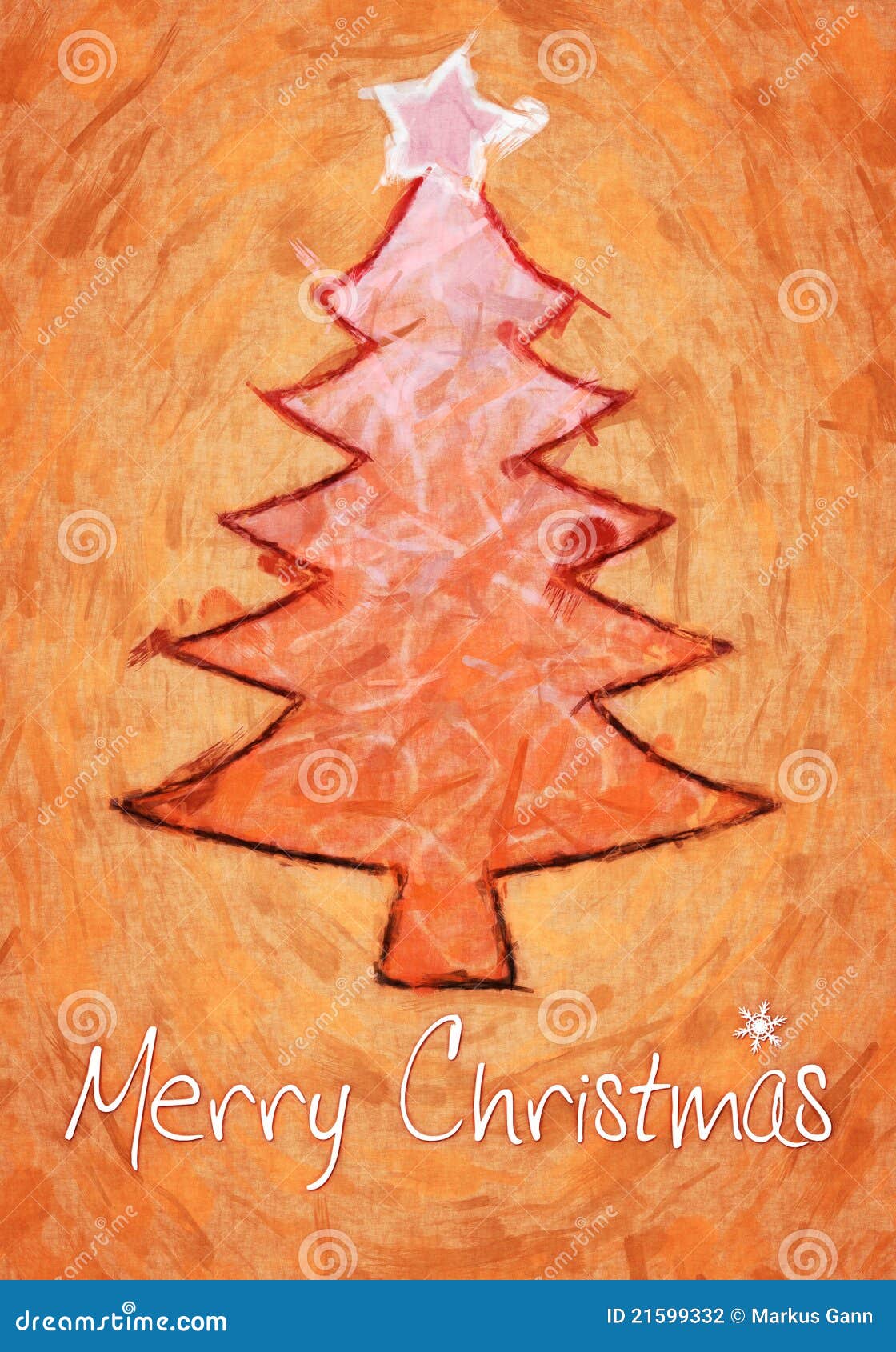 Orange christmas tree stock illustration. Illustration of frame 21599332