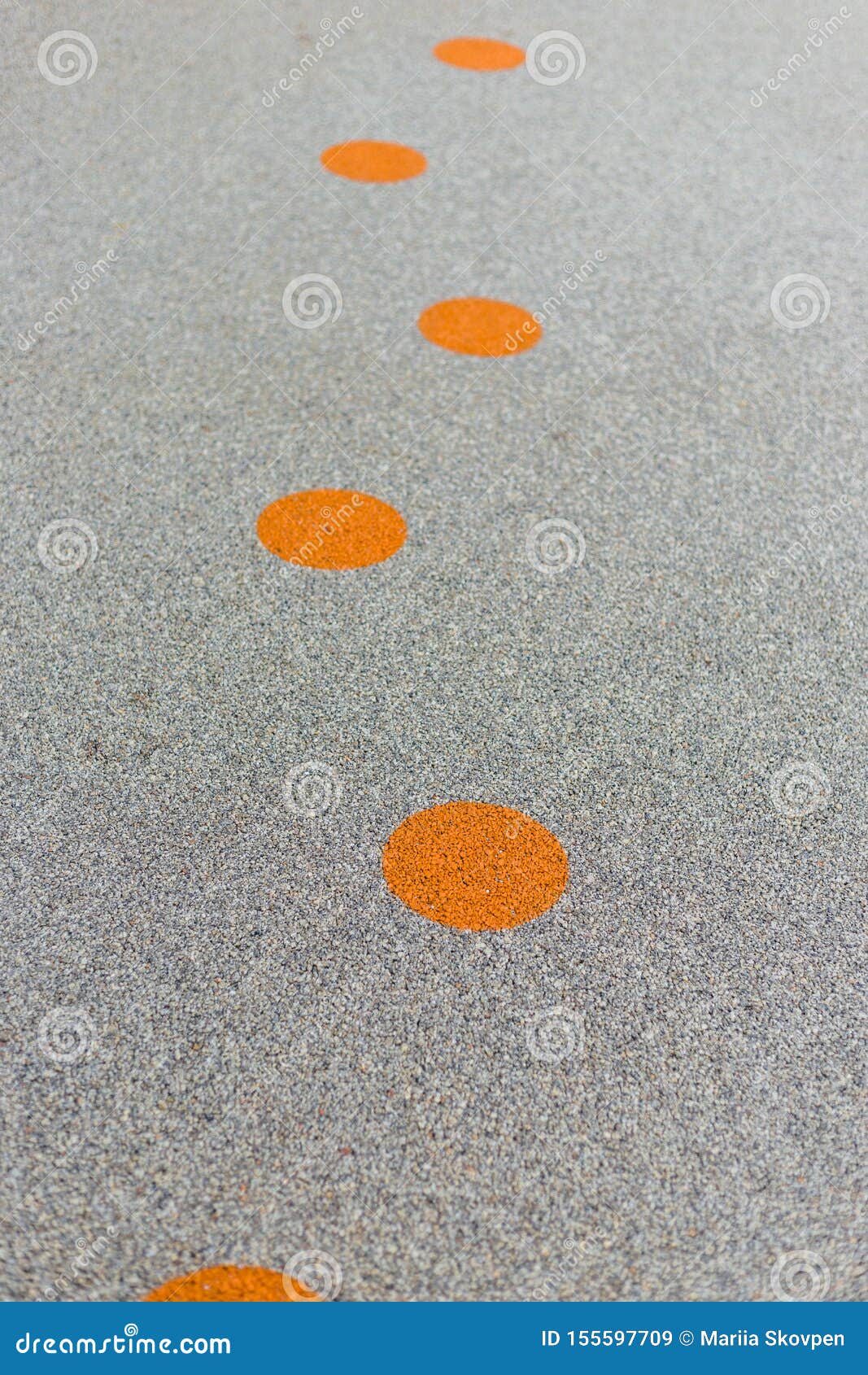 Orange Circles on Asphalt. Concept of Road, Way, Idea, Life. Circle