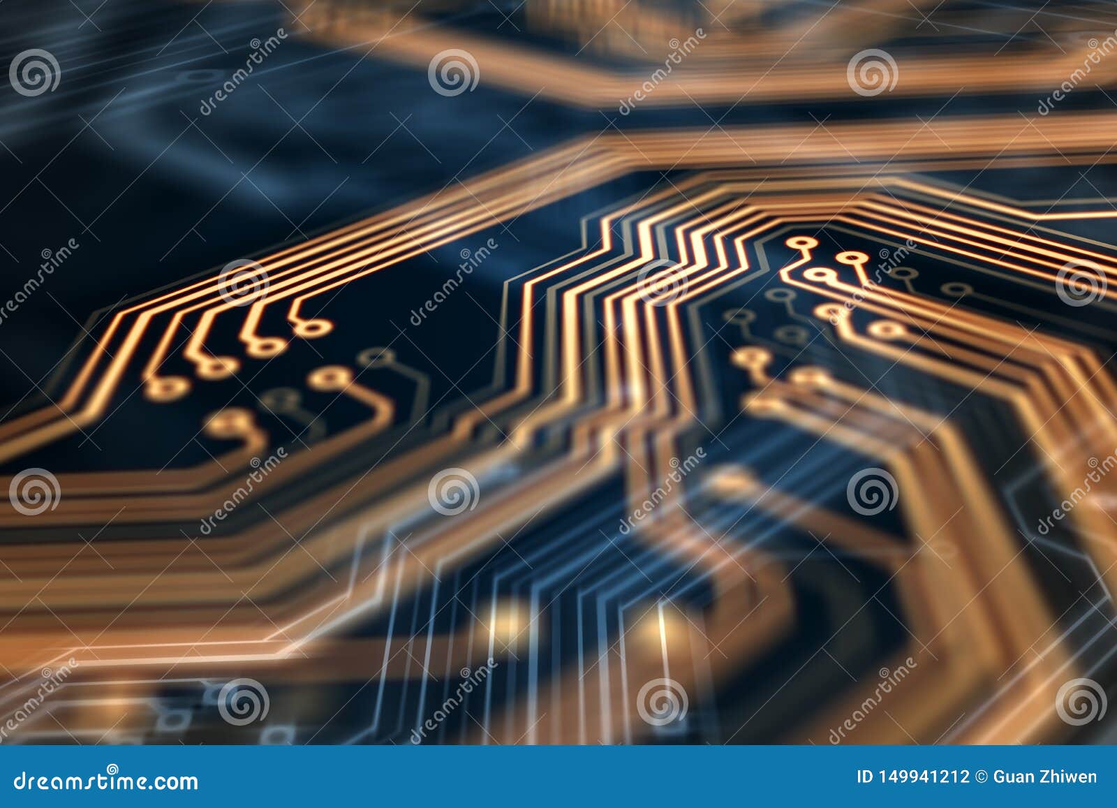 Orange circuit board stock illustration. Illustration of printed