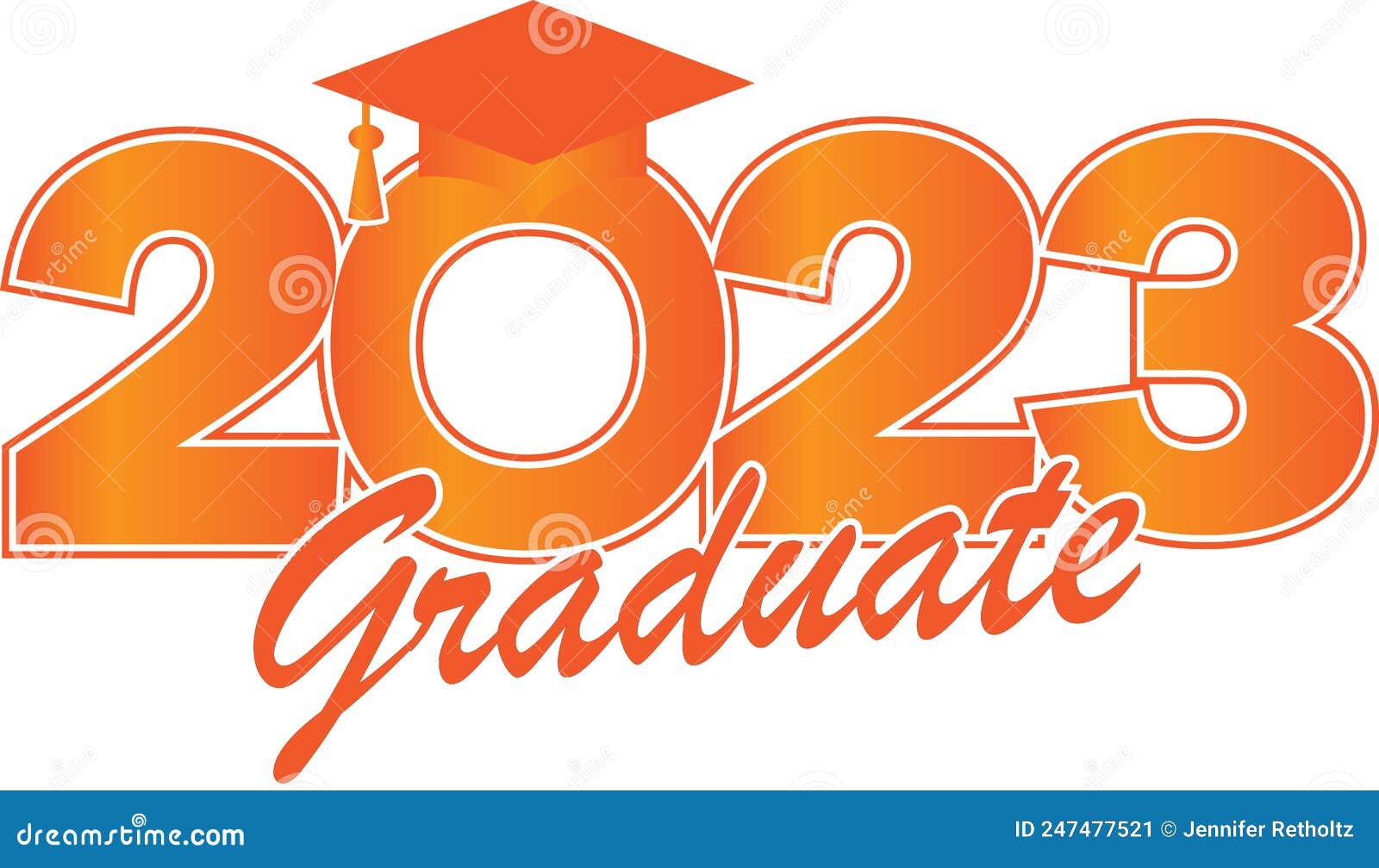 2023 Graduate Class Logo Cartoon Vector 255290041