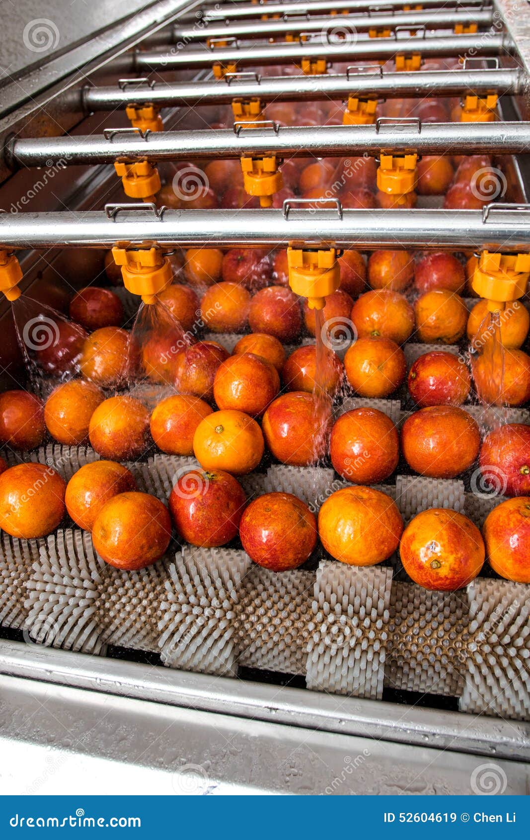 Orange cleaning process stock image. Image of large, roller 52604619