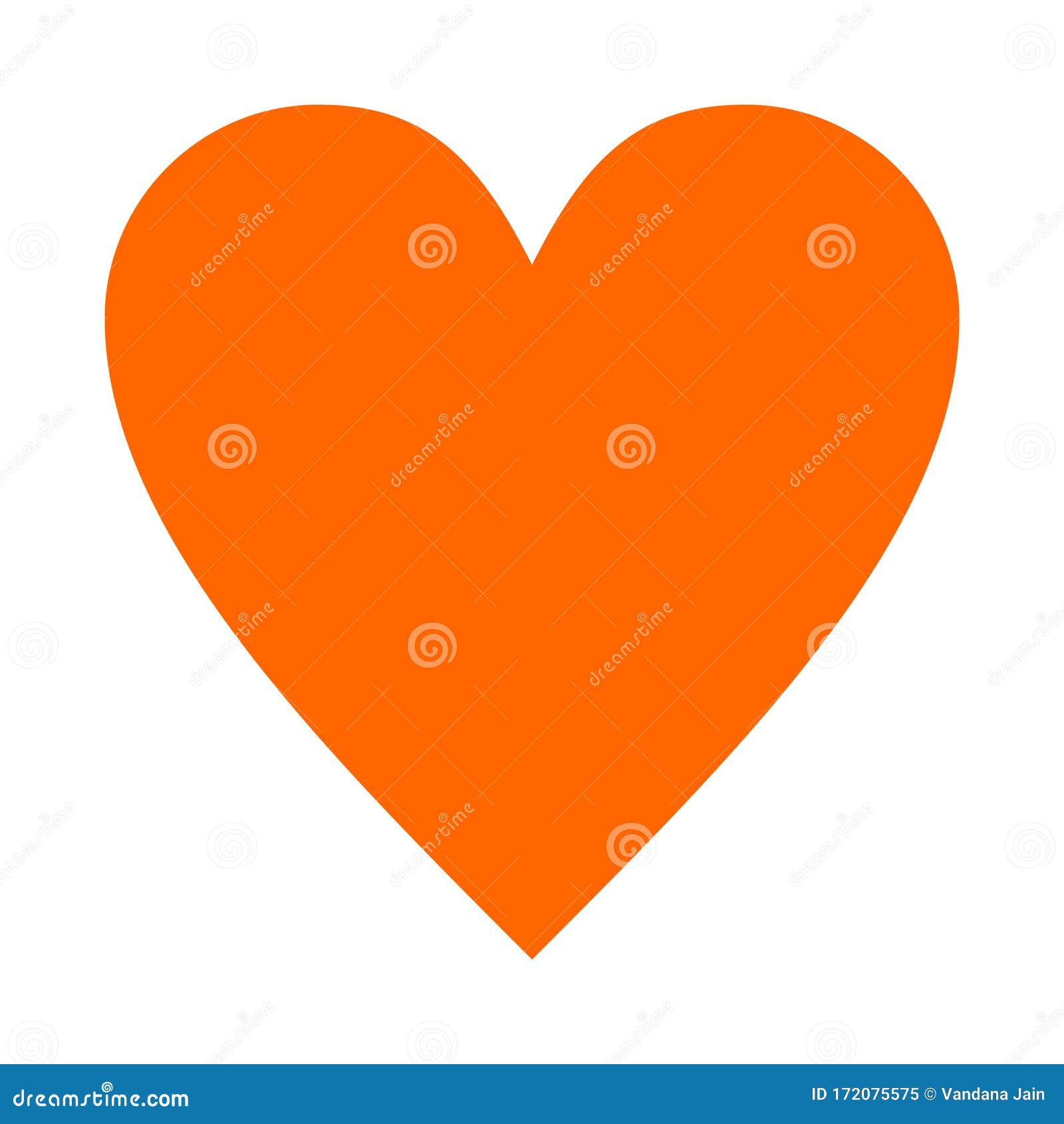 Orange Heart White Background Illustration.Orange Clipart Heart Vector