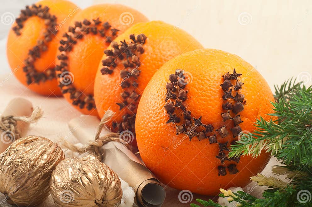 Orange with cloves stock photo. Image of christmas, ornament - 37477846