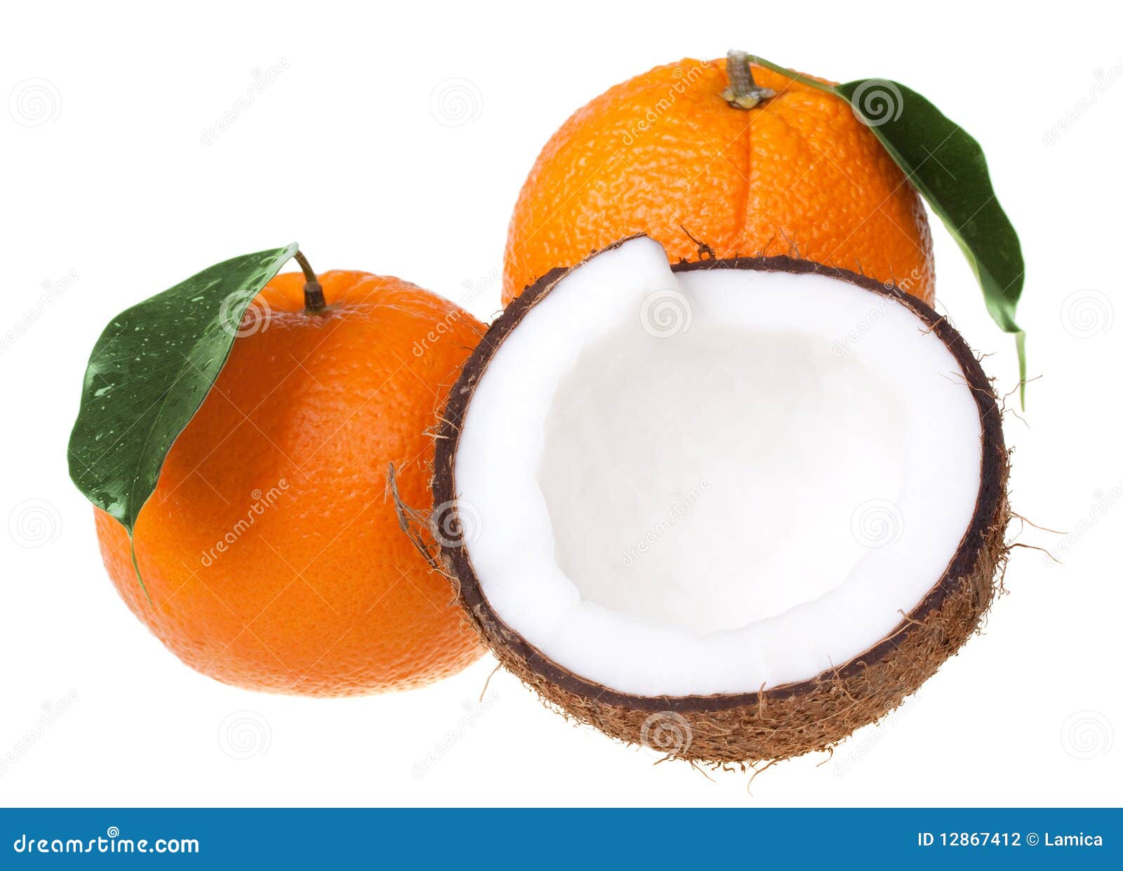 Orange with coconut stock photo. Image of green, color 12867412