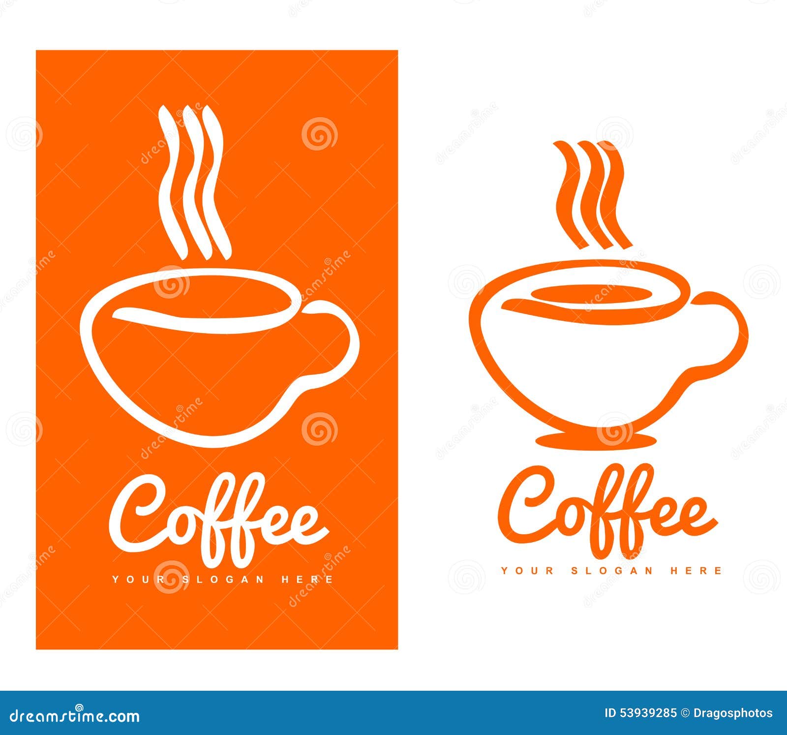 Orange Coffee Cup Logo Design Stock Vector Illustration of shop