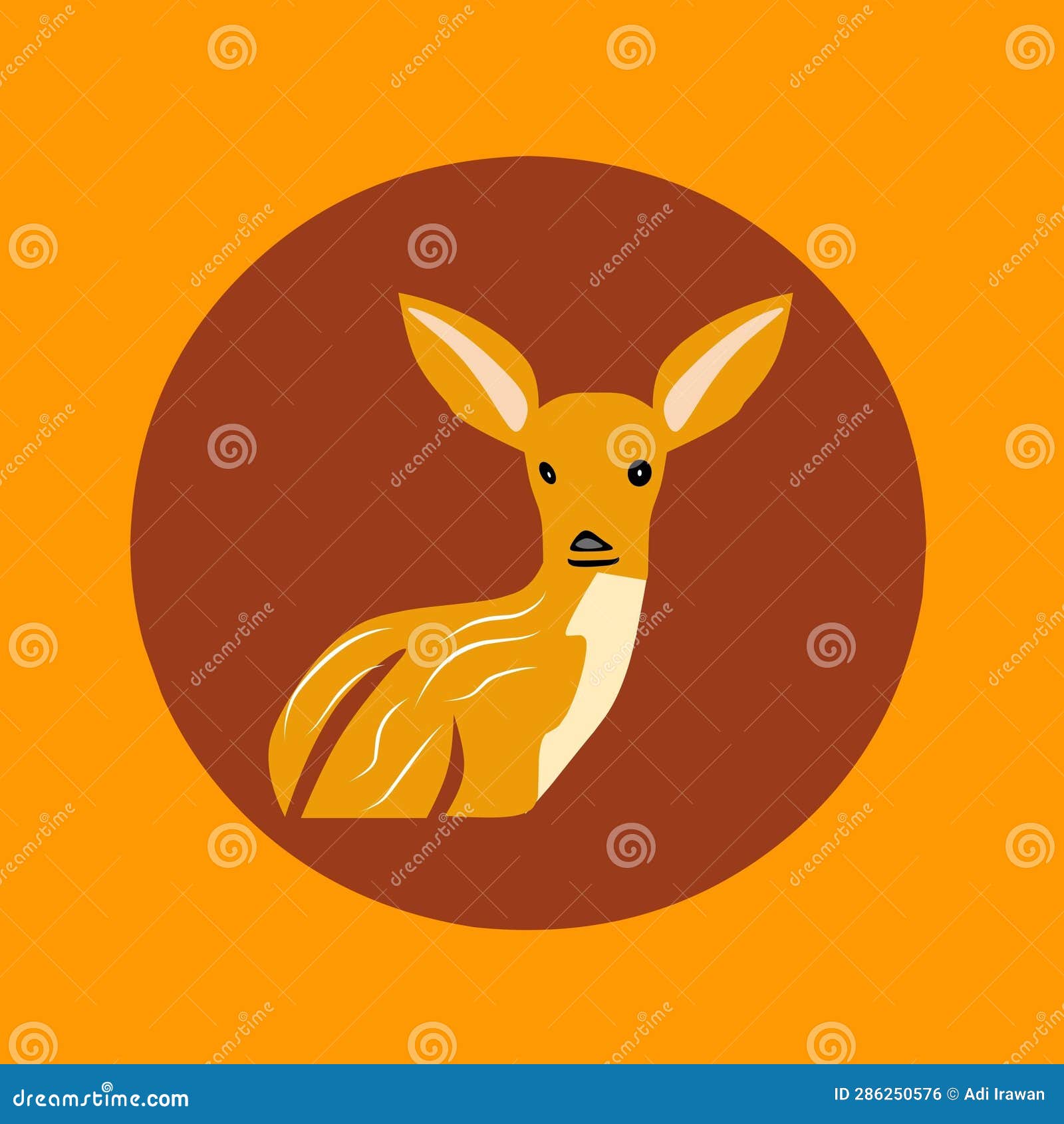 Orange Color Deer Vector Logo Illustration Stock Vector - Illustration ...