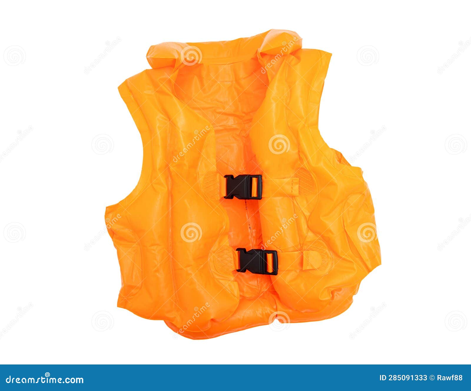 Orange Color Life Jacket for Kids Isolated on White Background, Boat ...