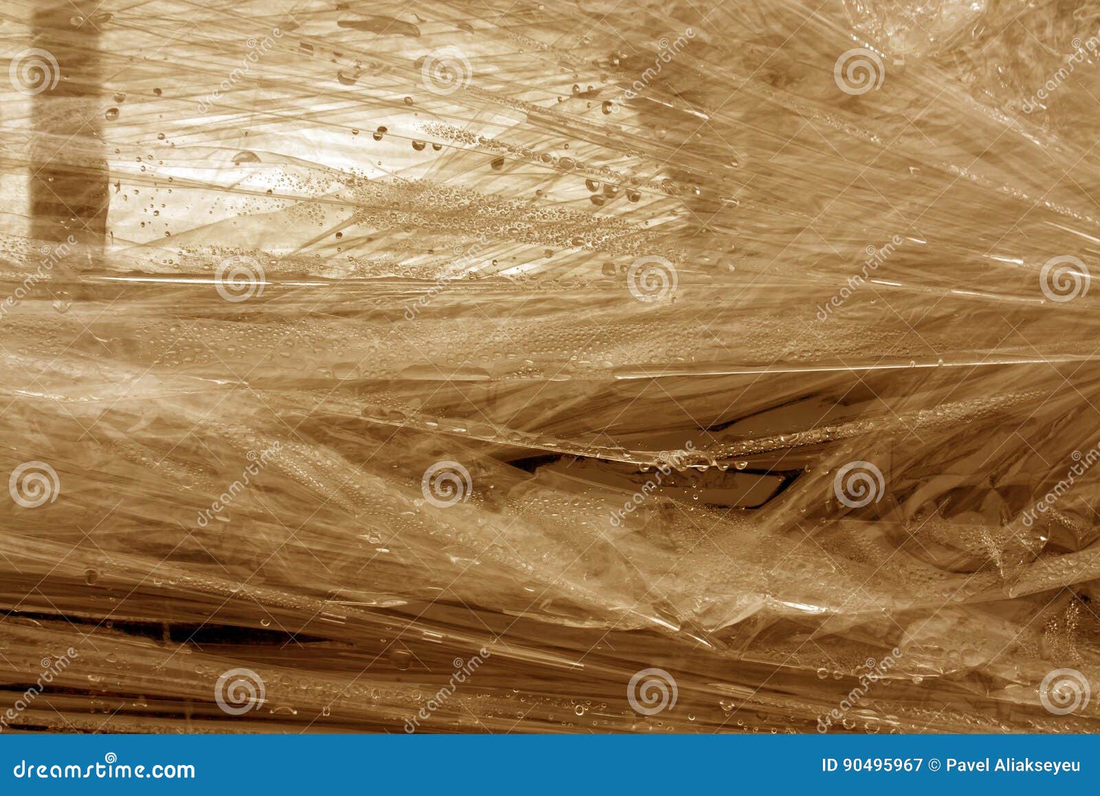 Orange Color Plastic Wrap Surface. Stock Image Image of protection