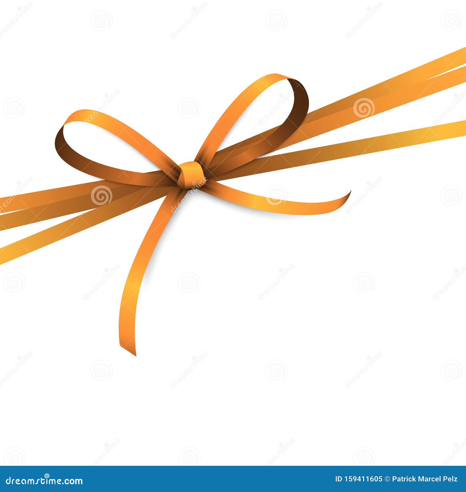 orange ribbon and bow isolated on white background, Stock image