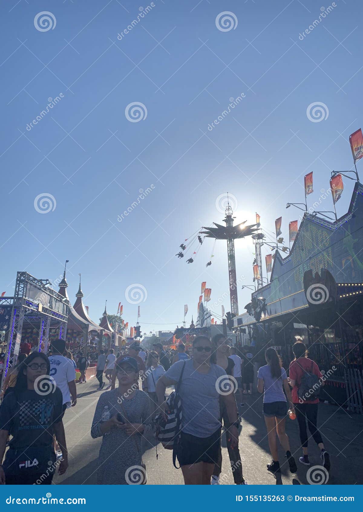 The Orange County Fair in the Heat of the Day Editorial Stock Photo
