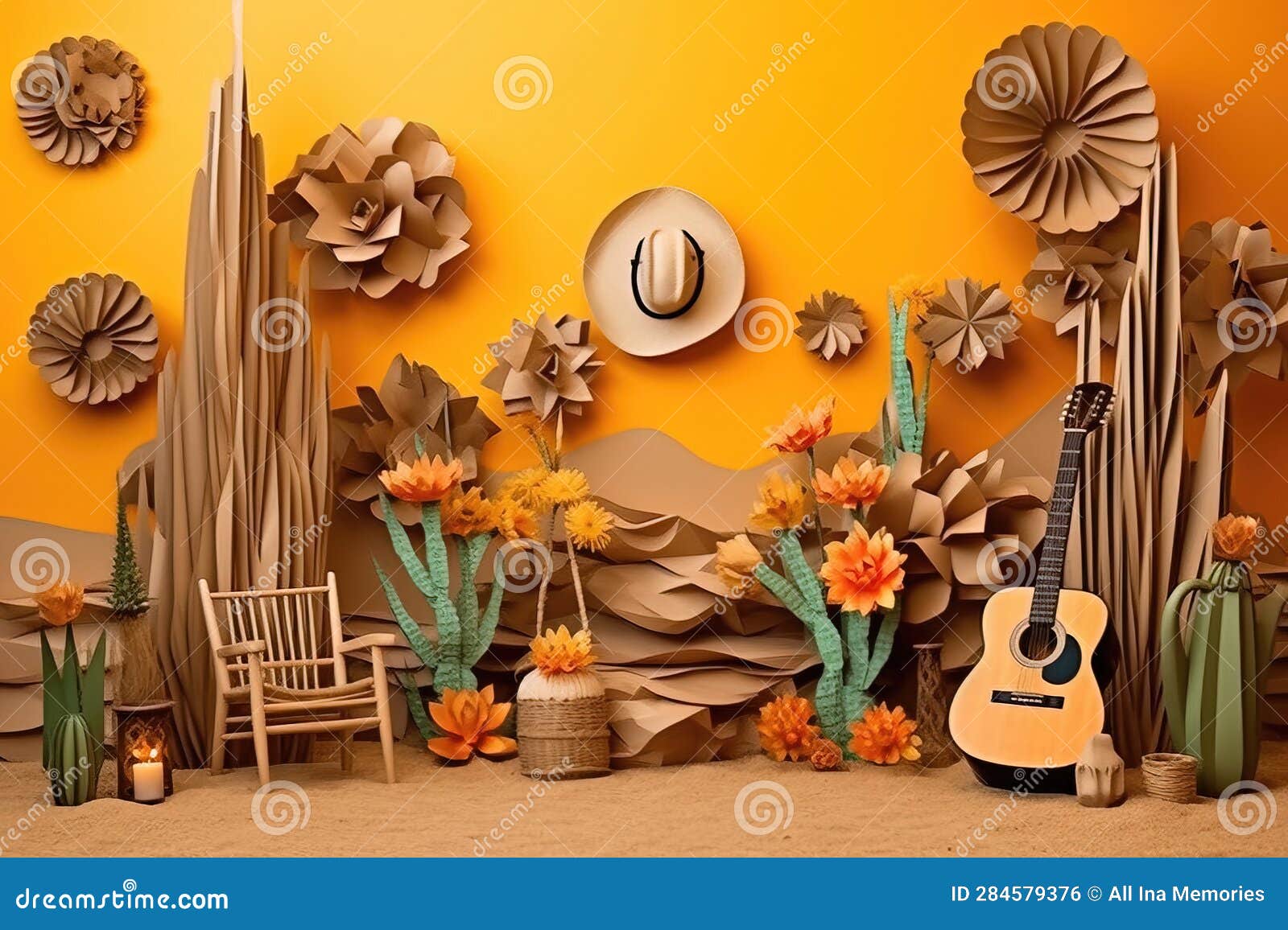 orange cowboy theme and poaper decorations, smash cake backdrop