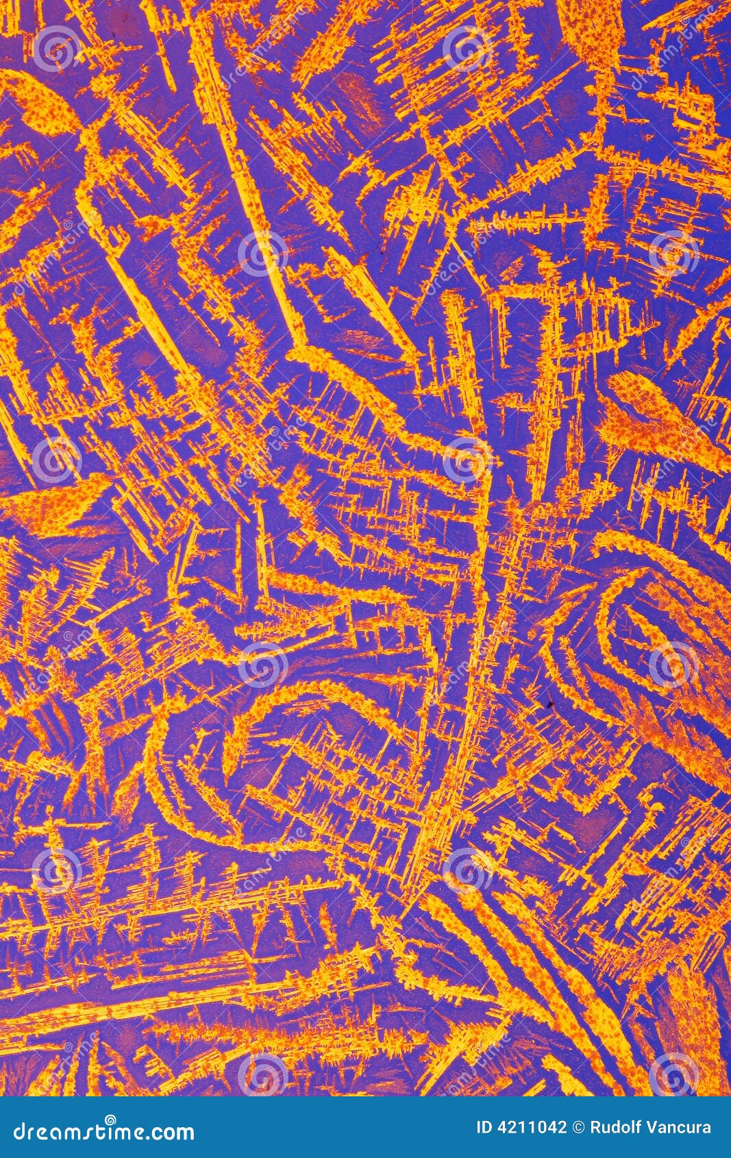 Orange Crystals on Blue stock photo. Image of metallic - 4211042