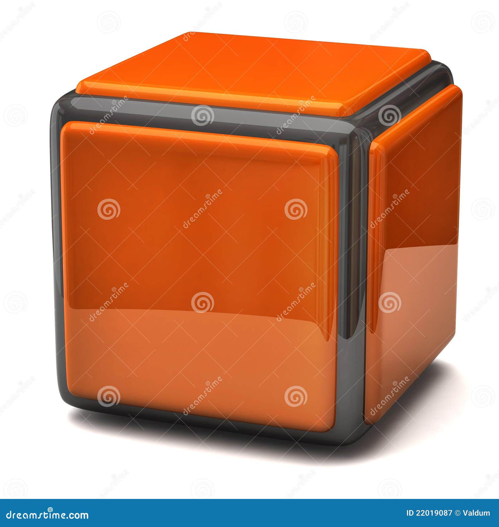 Orange cube stock illustration. Illustration of cube 22019087