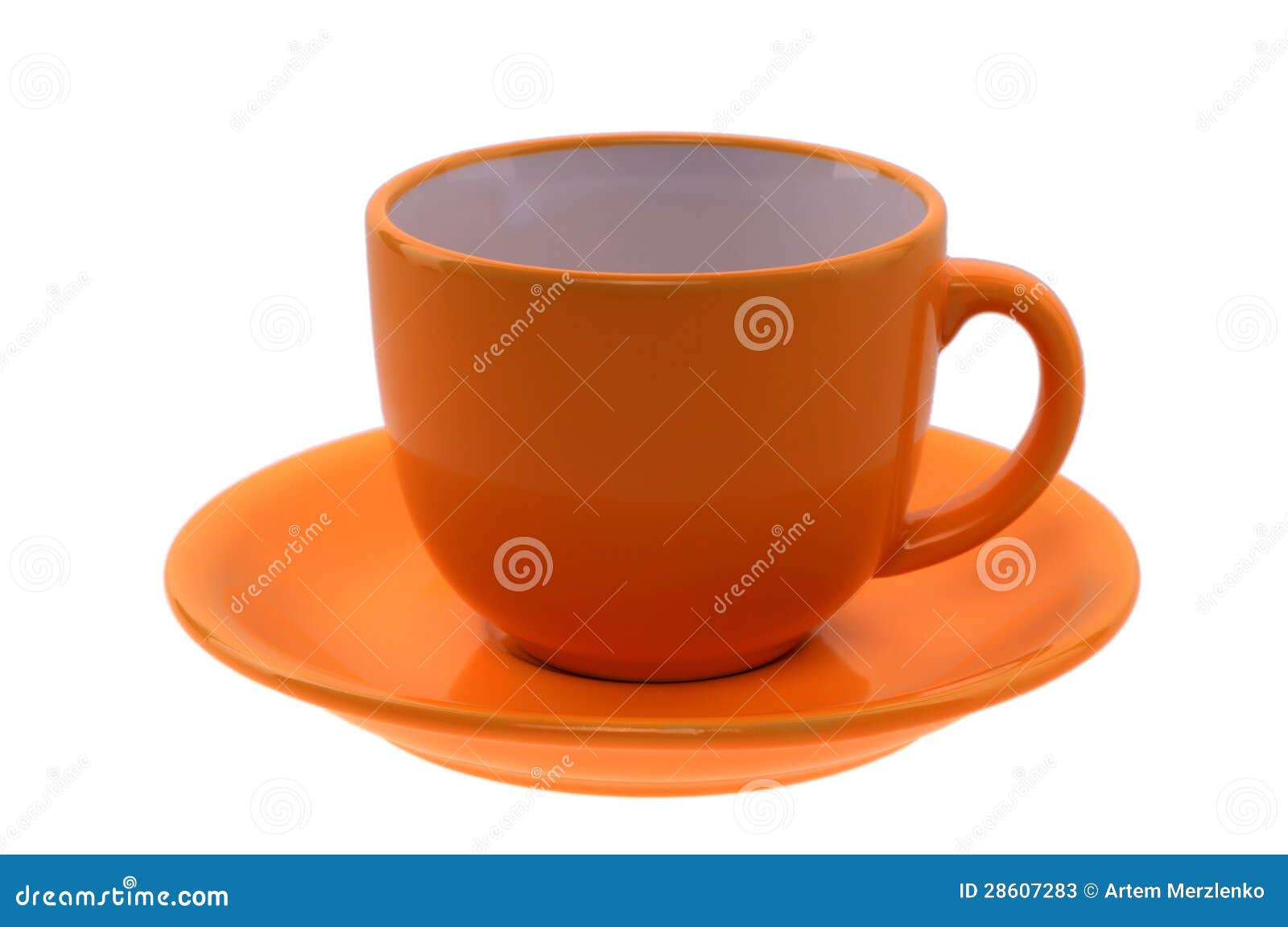 Orange cup and saucer stock image. Image of glass, color 28607283