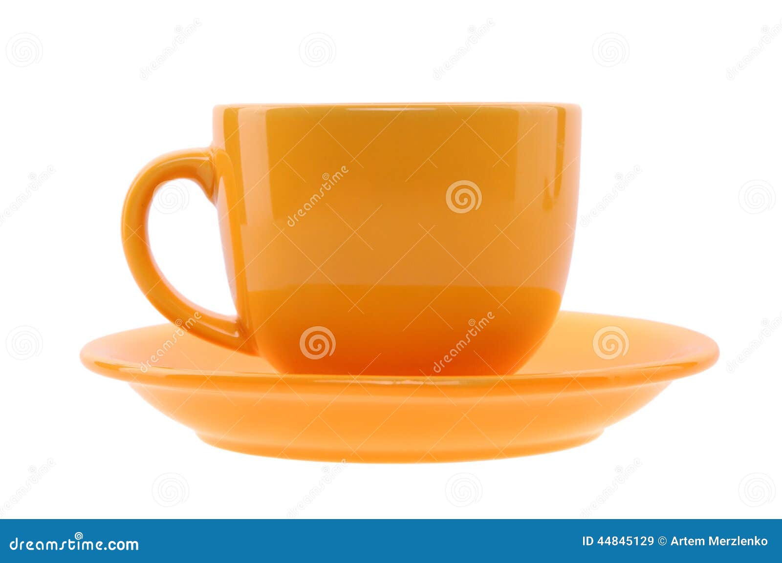 Orange cup and saucer stock image. Image of plate, glass 44845129