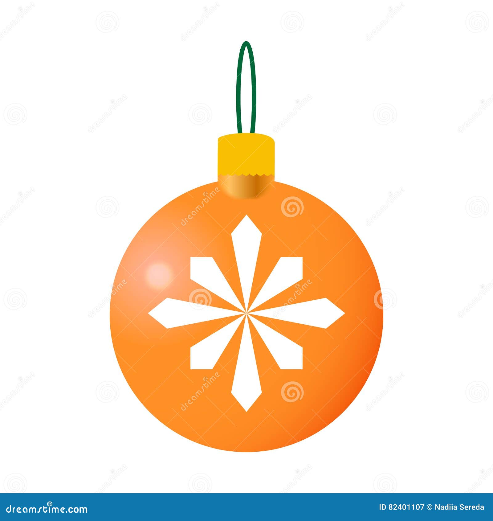 Orange Decorative Christmas Ball Stock Vector Illustration of
