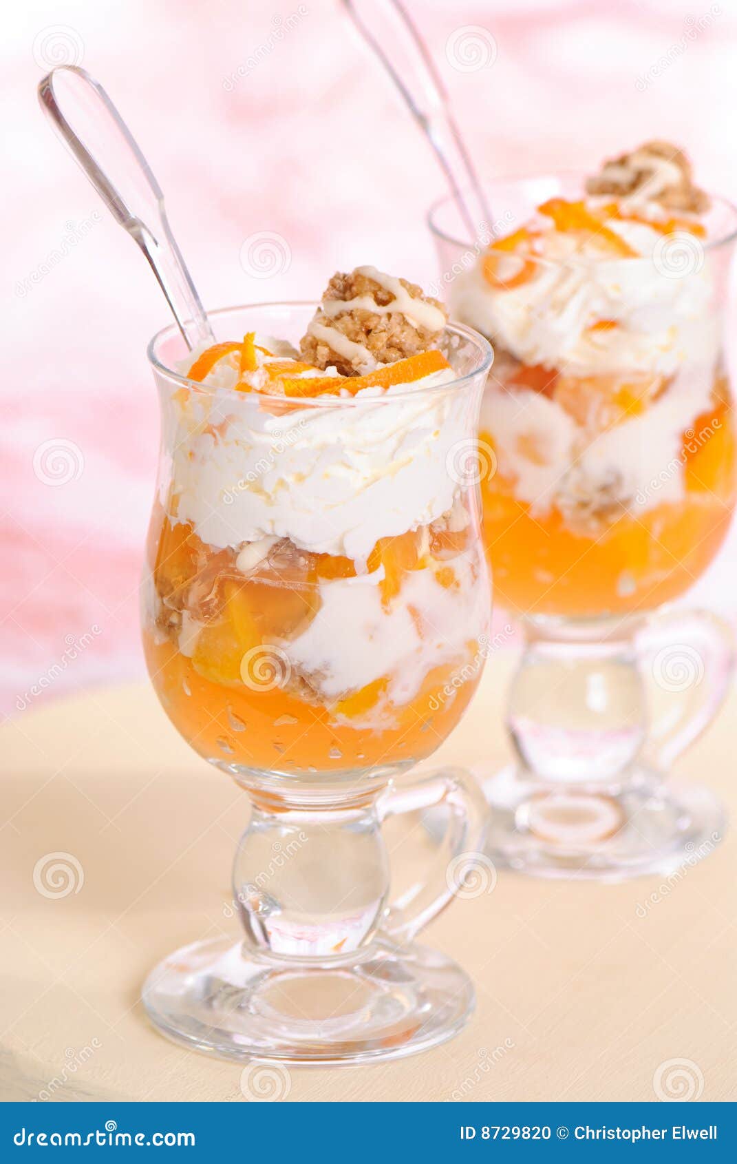 Orange Dessert stock photo. Image of food, glass, fruit 8729820