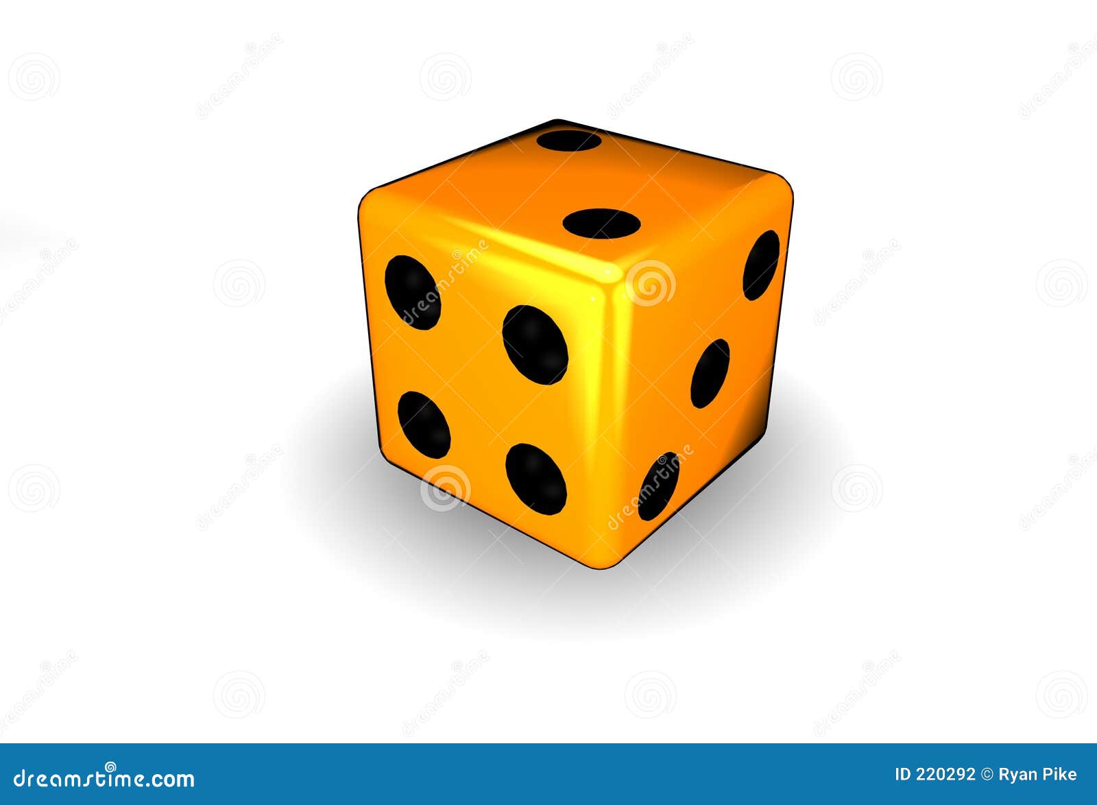 Orange dice stock illustration. Illustration of orange 220292