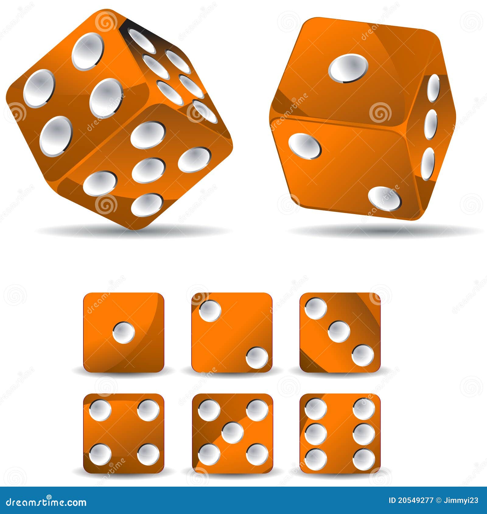 Orange dices stock vector. Illustration of black, luck 20549277