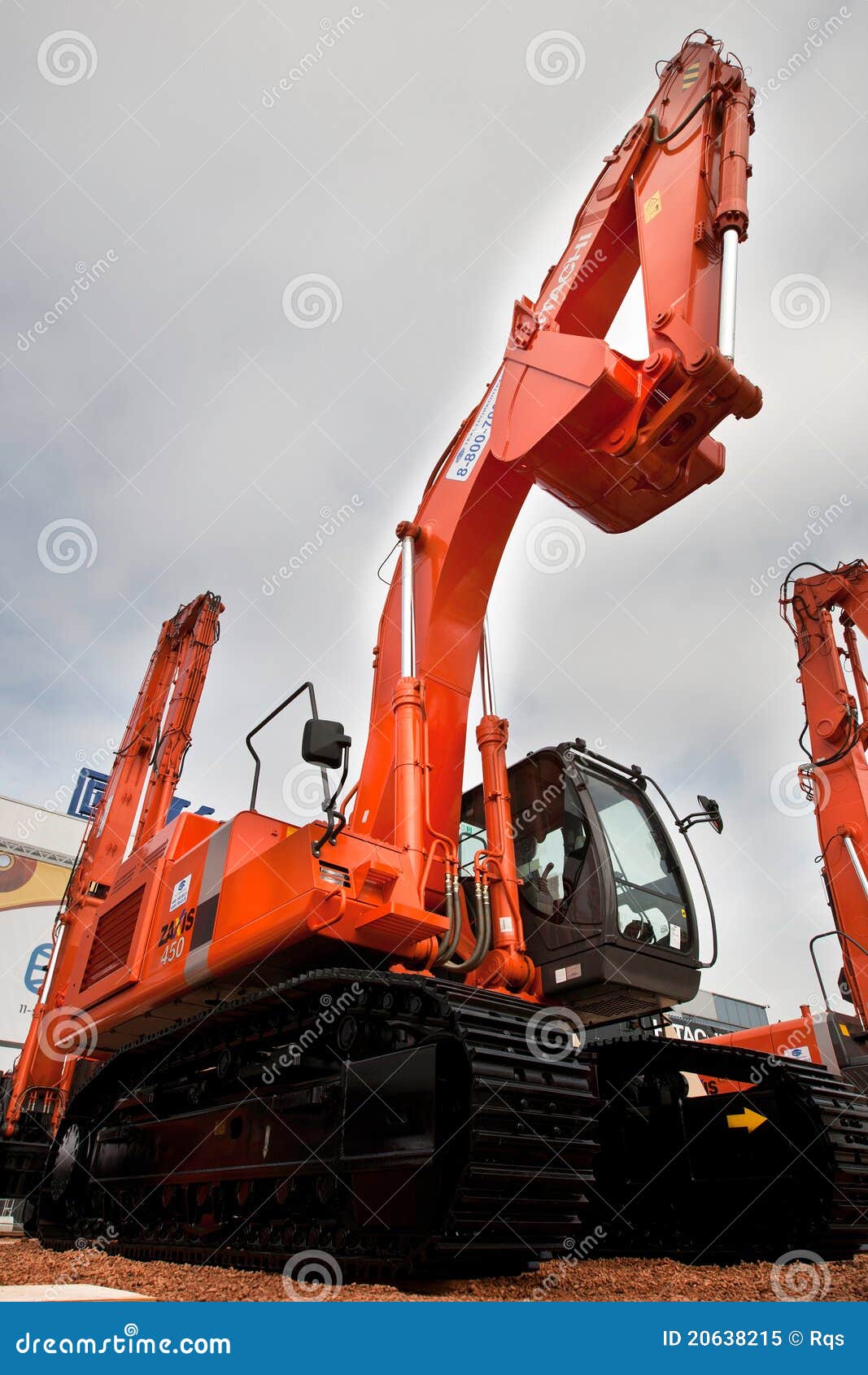 Orange diesel excavator editorial image. Image of black 20638215