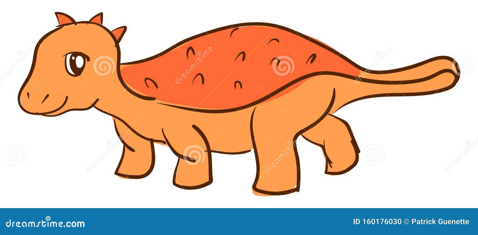 Orange Dinosaur, Illustration, Vector Stock Vector Illustration of