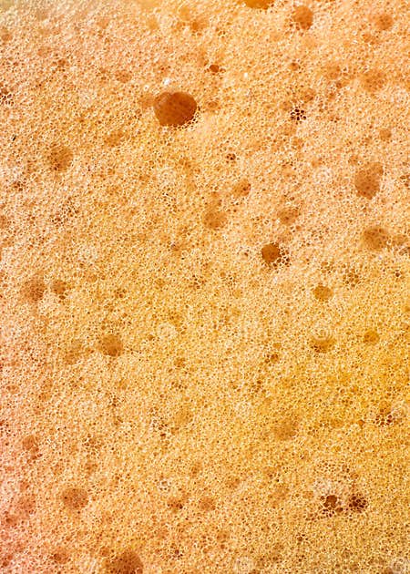 An Orange Dishwashing Sponge with Visible Details. Background Stock ...